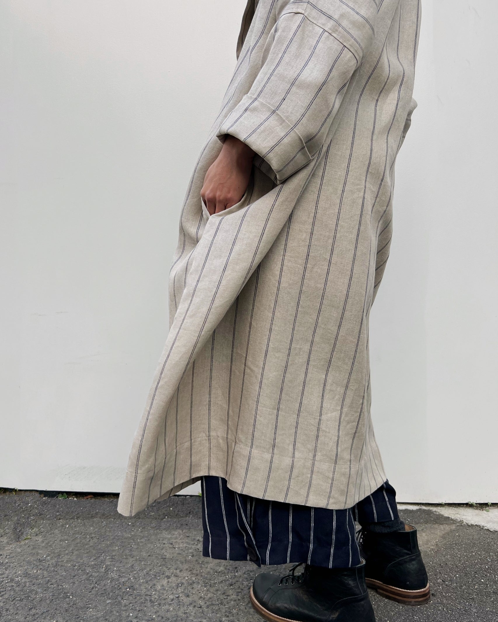LJ struthers: linen stripe ballad coat