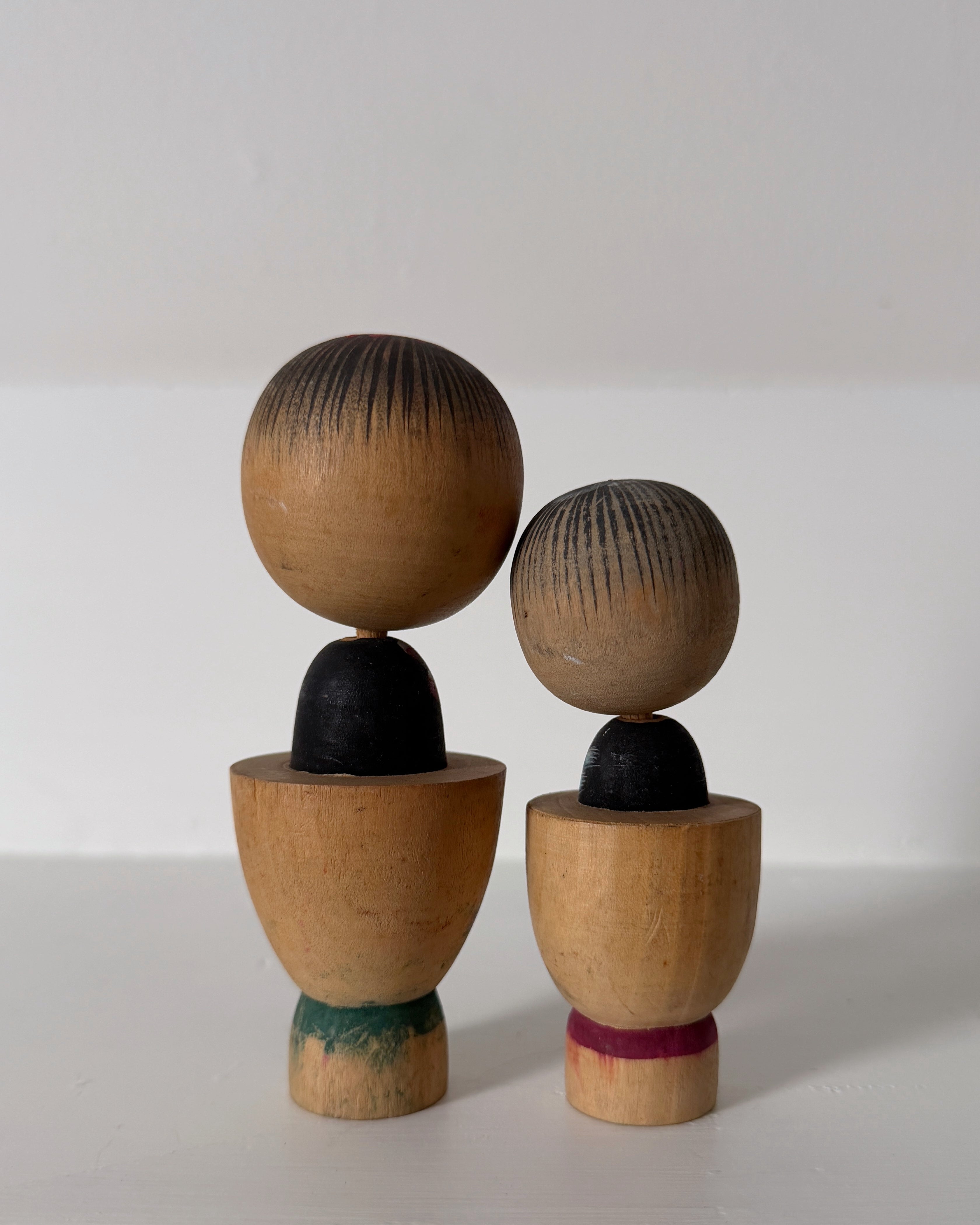 vintage kokeshi pair