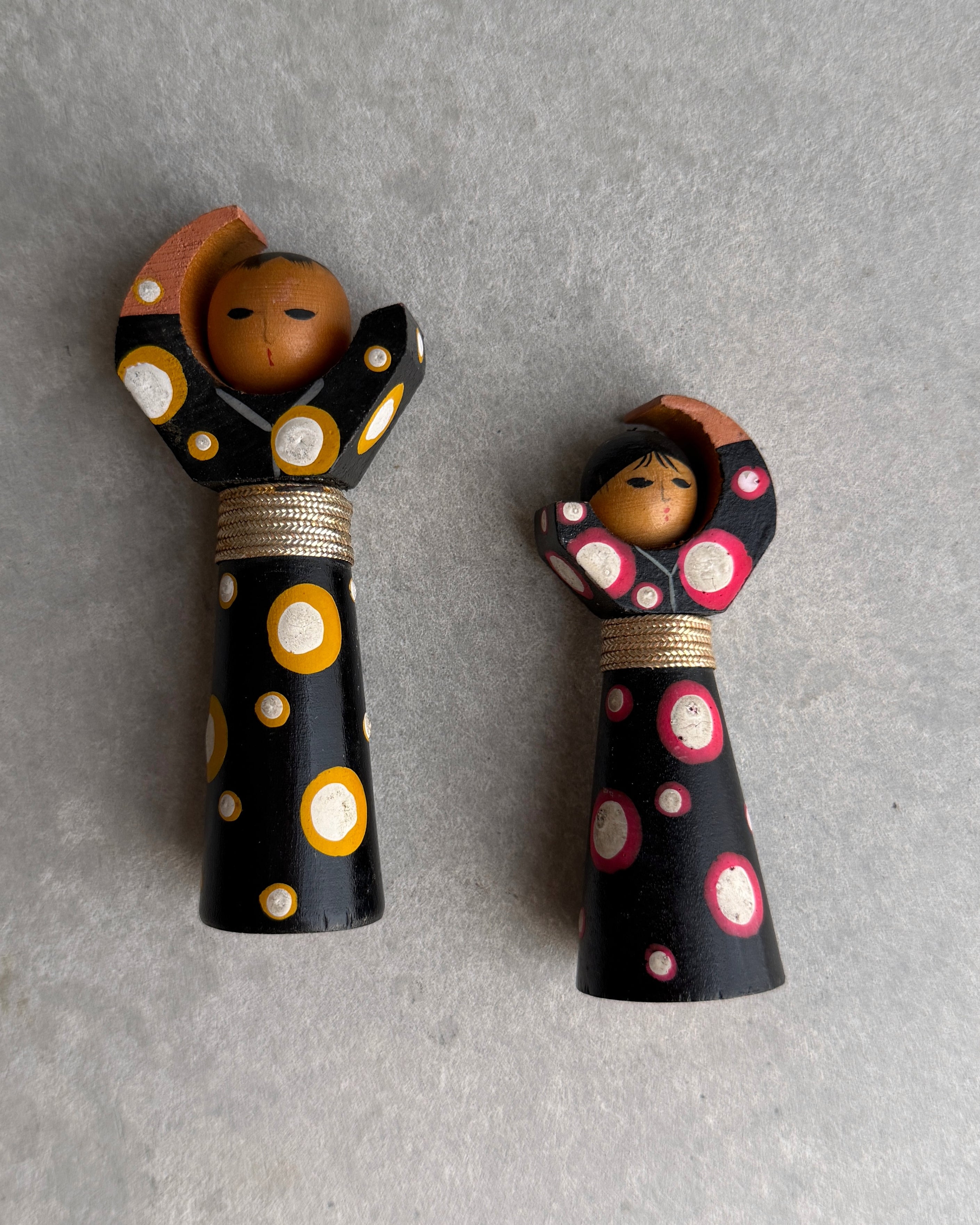 vintage kokeshi pair