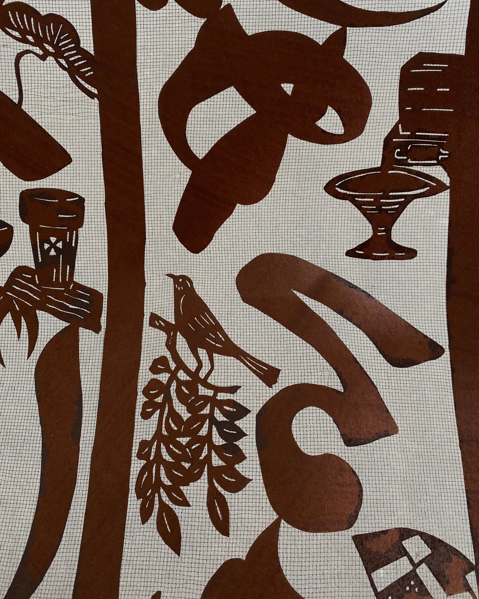 vintage japanese katagami stencil