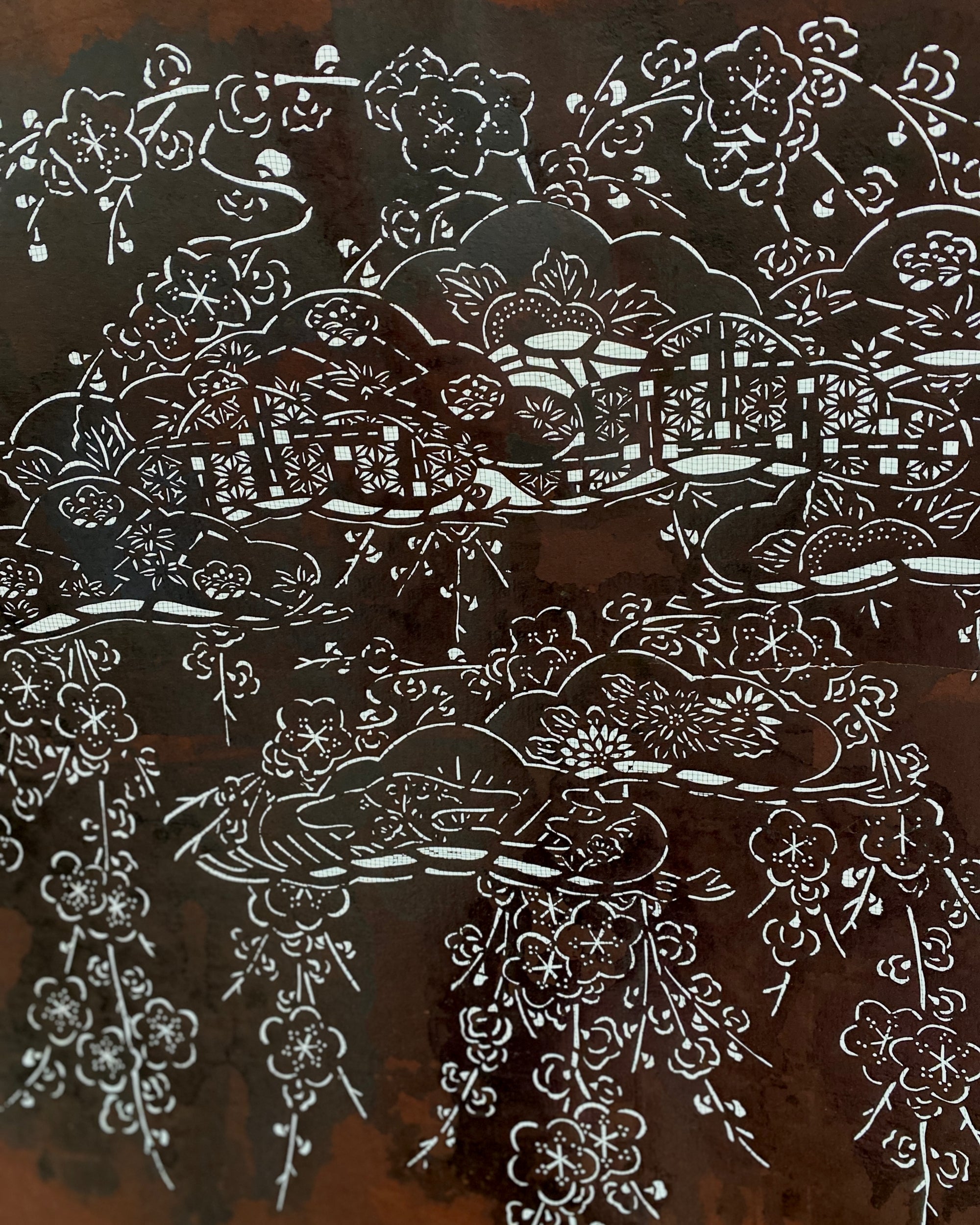 vintage japanese katagami stencil