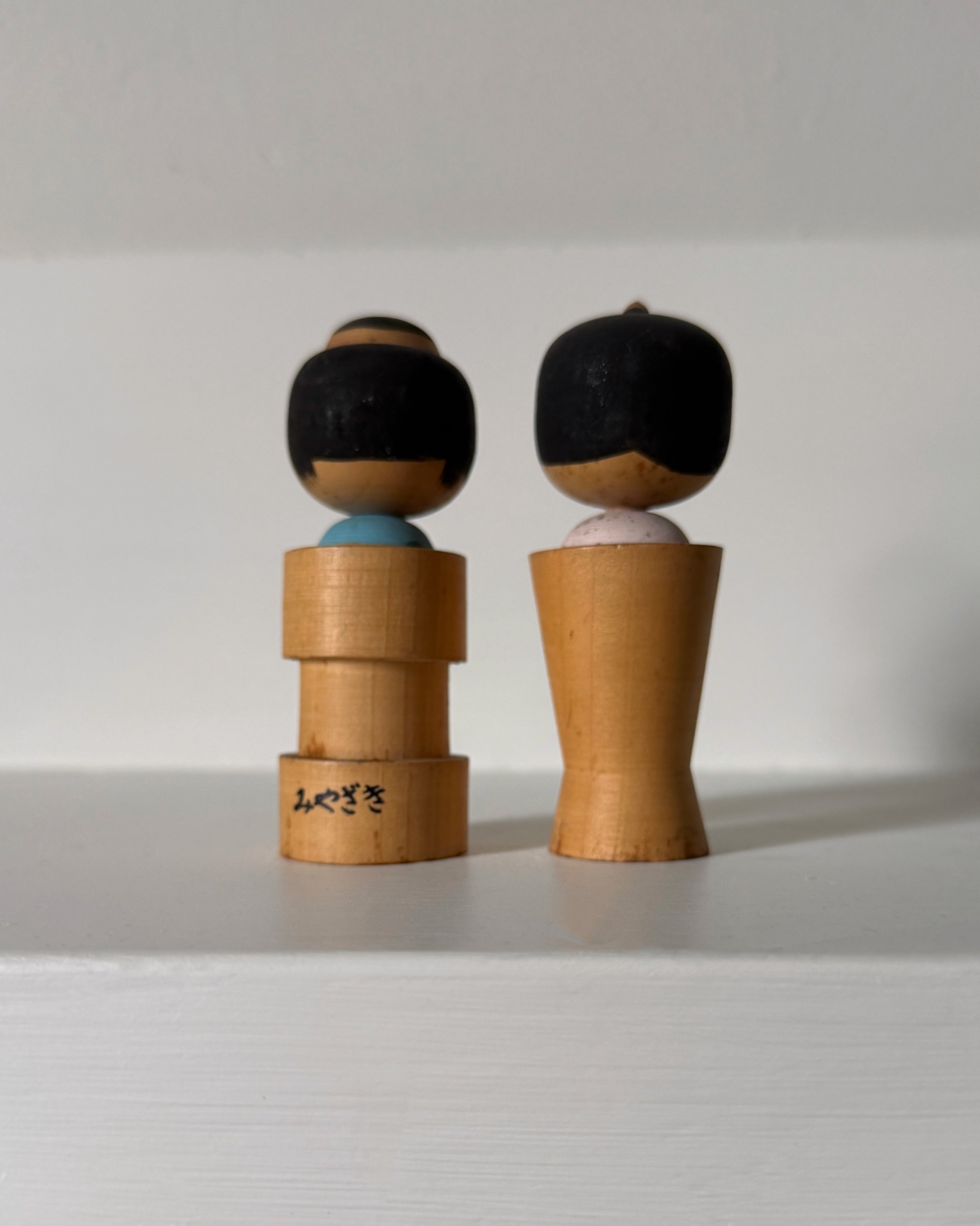 vintage kokeshi pair