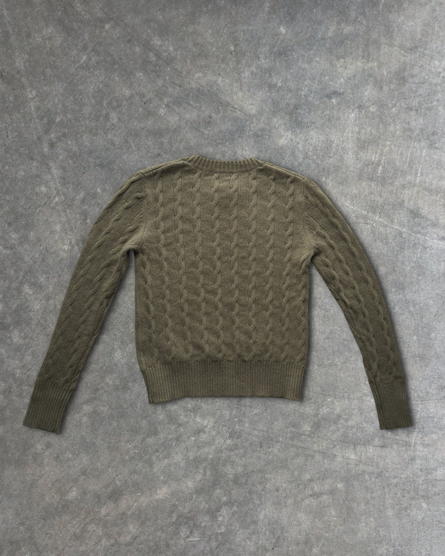 cashmerism : cable knit crew pullover in avocado