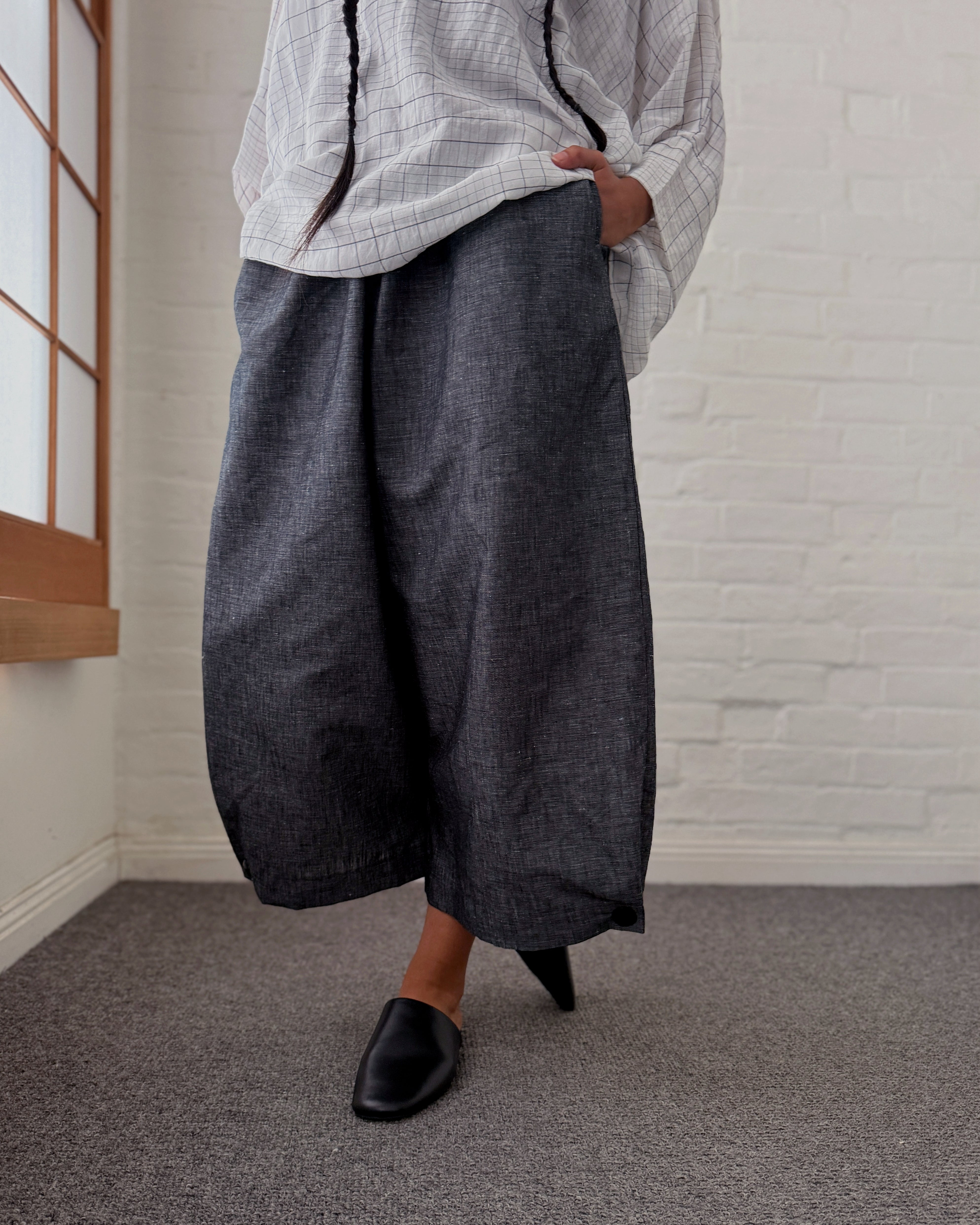 LJ struthers : cotton wide leg pants