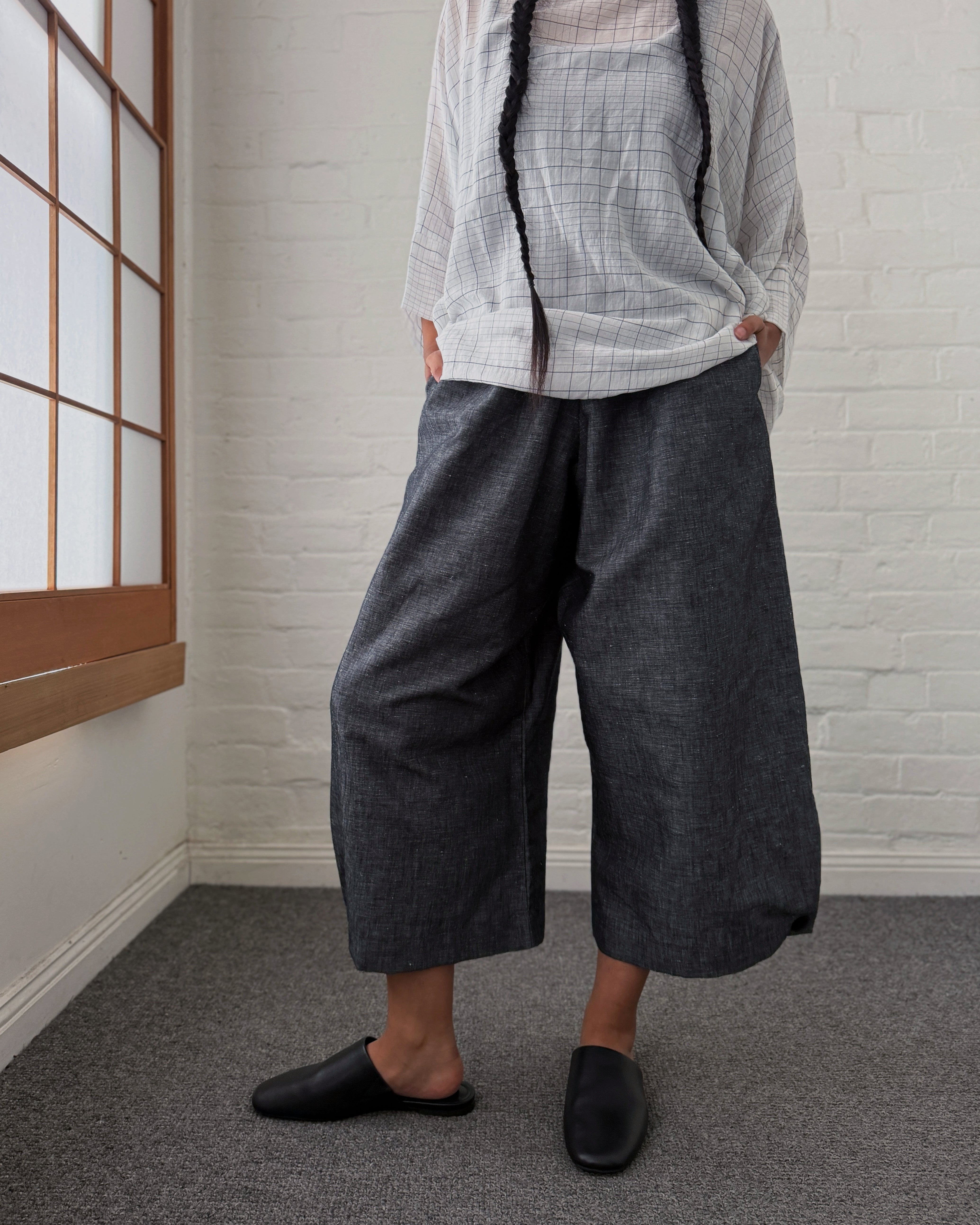 LJ struthers : cotton wide leg pants