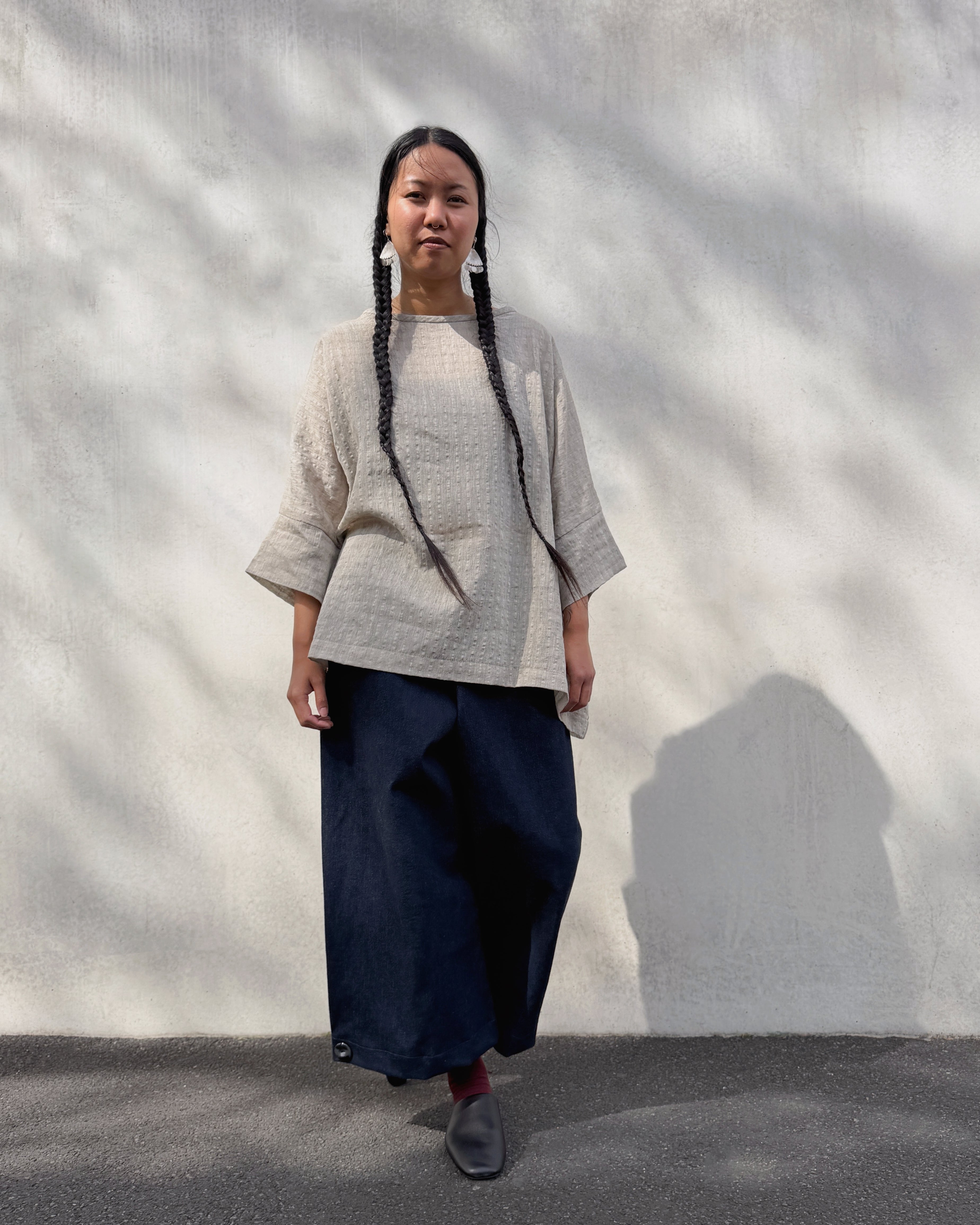 LJ struthers : denim wide leg pants