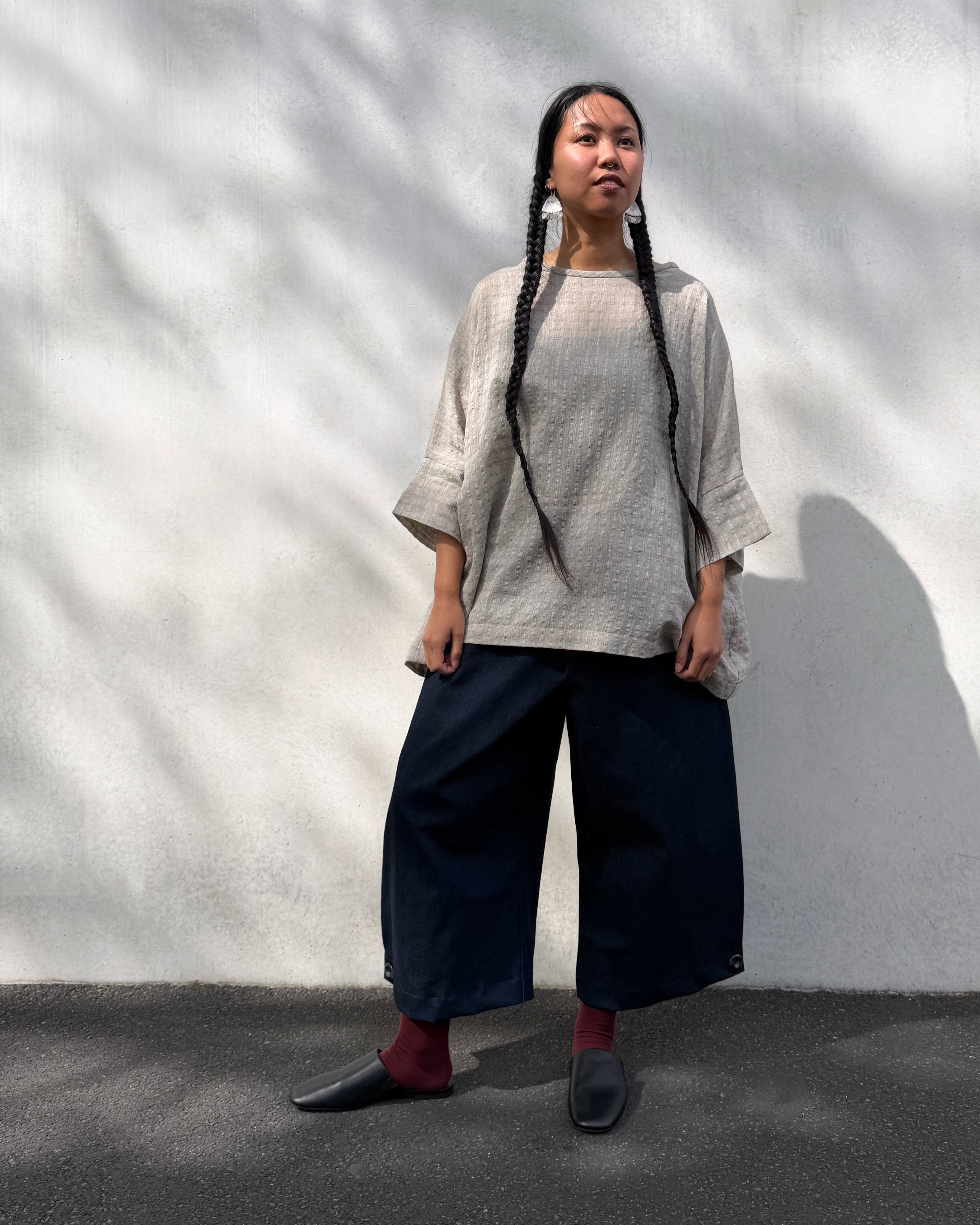 LJ struthers : denim wide leg pants