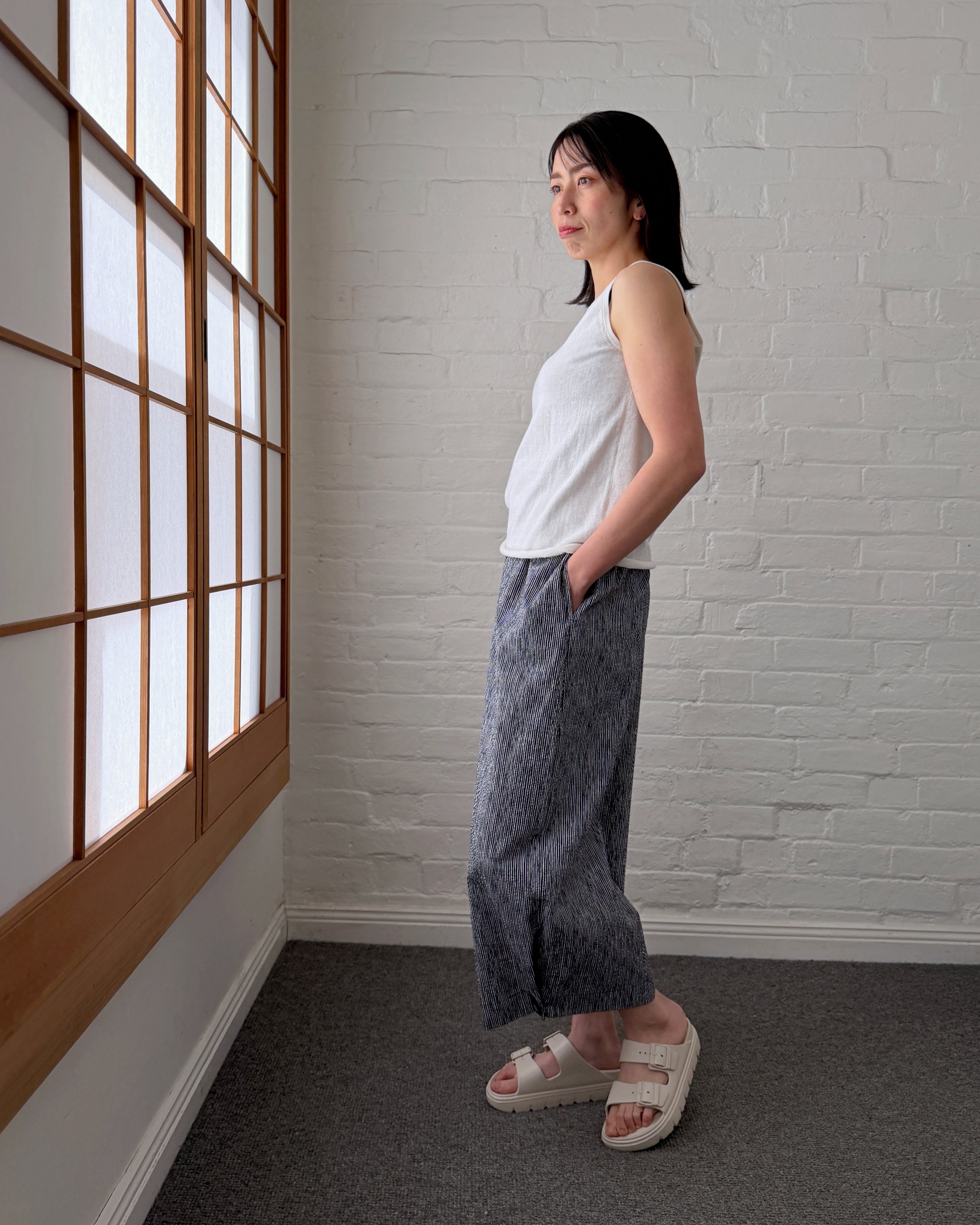 LJ struthers : striped cotton pants