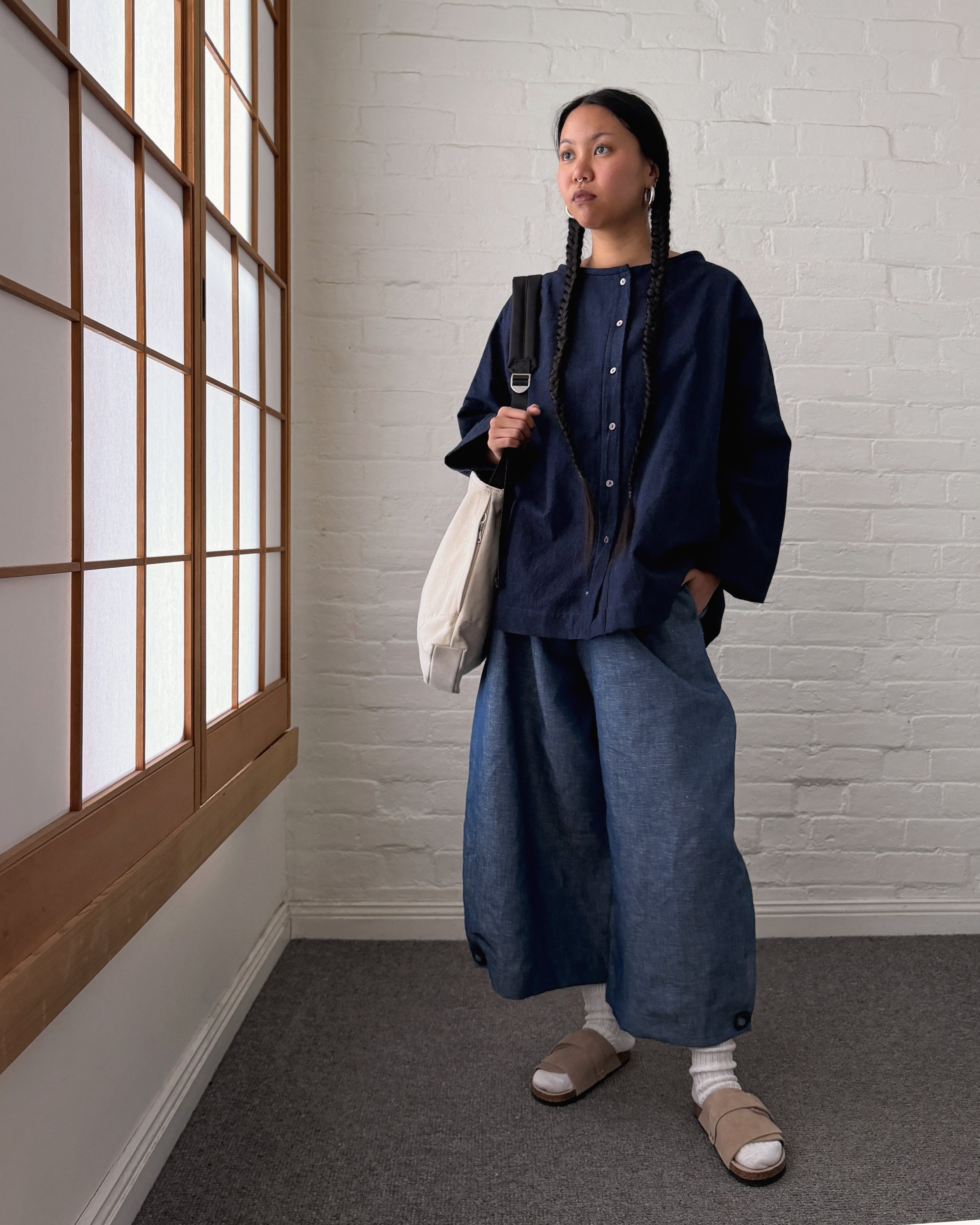 LJ struthers : chambray wide leg pants