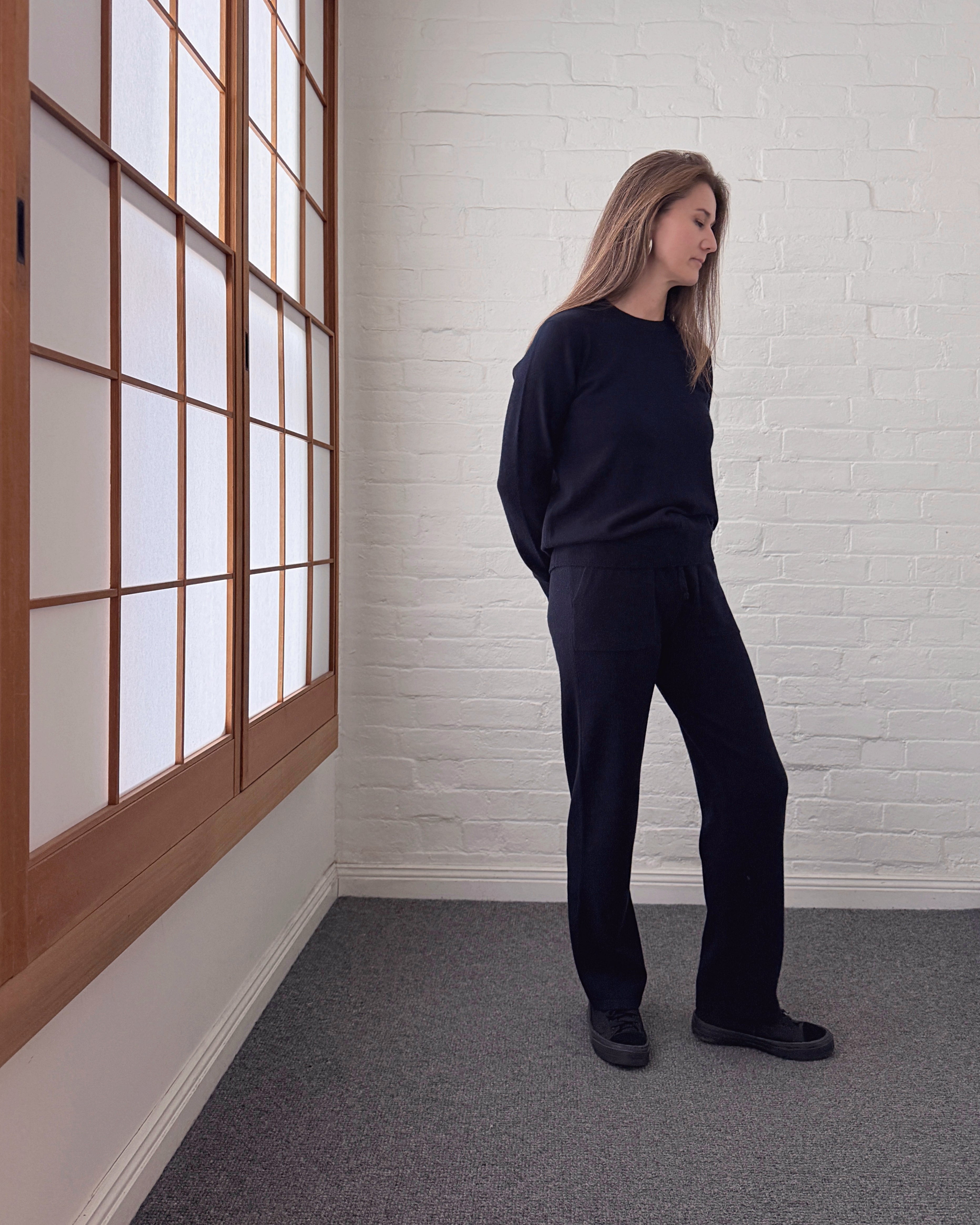 cashmerism : straight leg pants in navy
