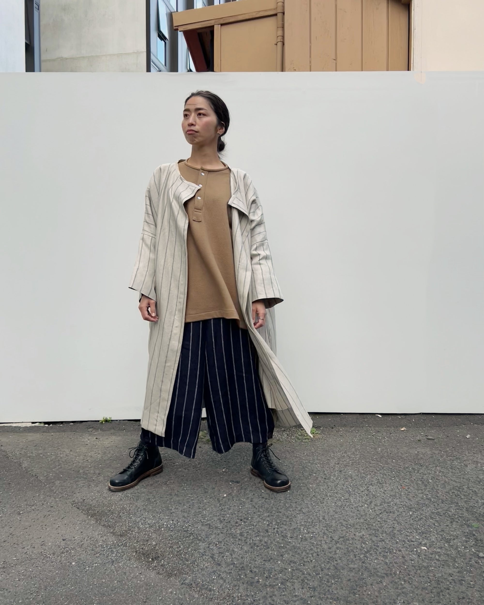 LJ struthers: linen stripe ballad coat