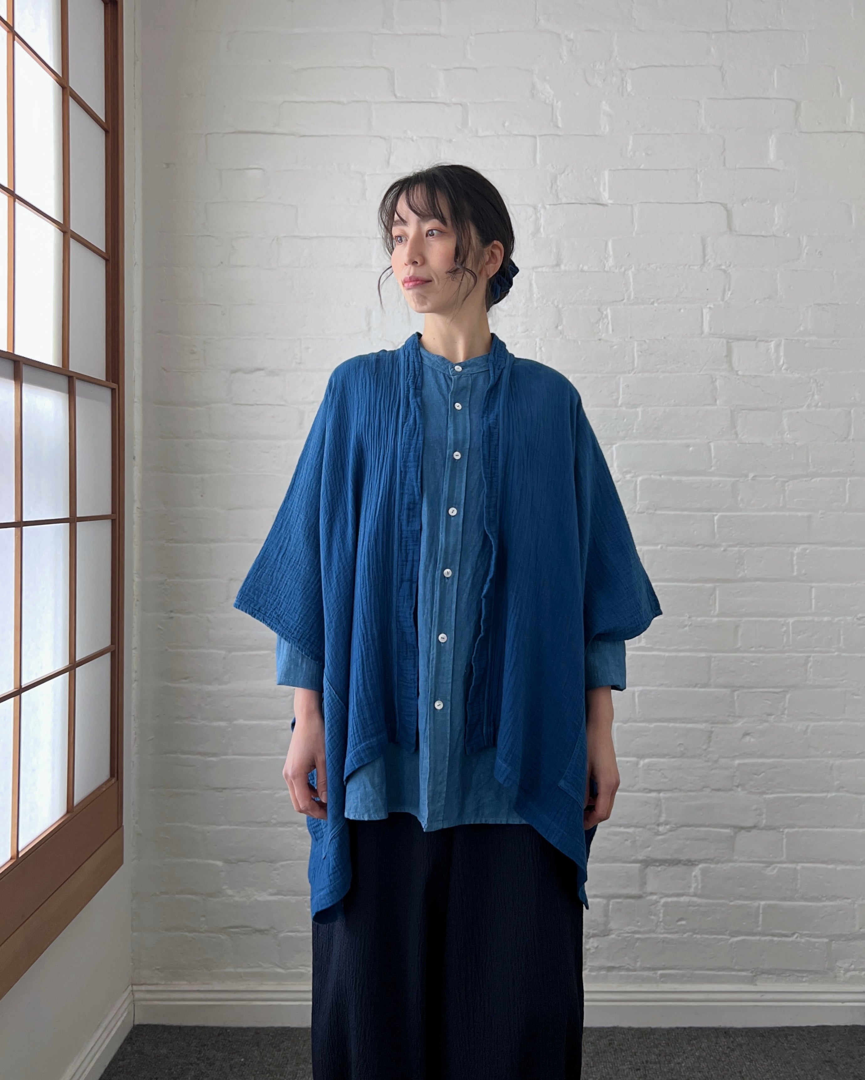 Chizu Blue : indigo dyed cotton jacket