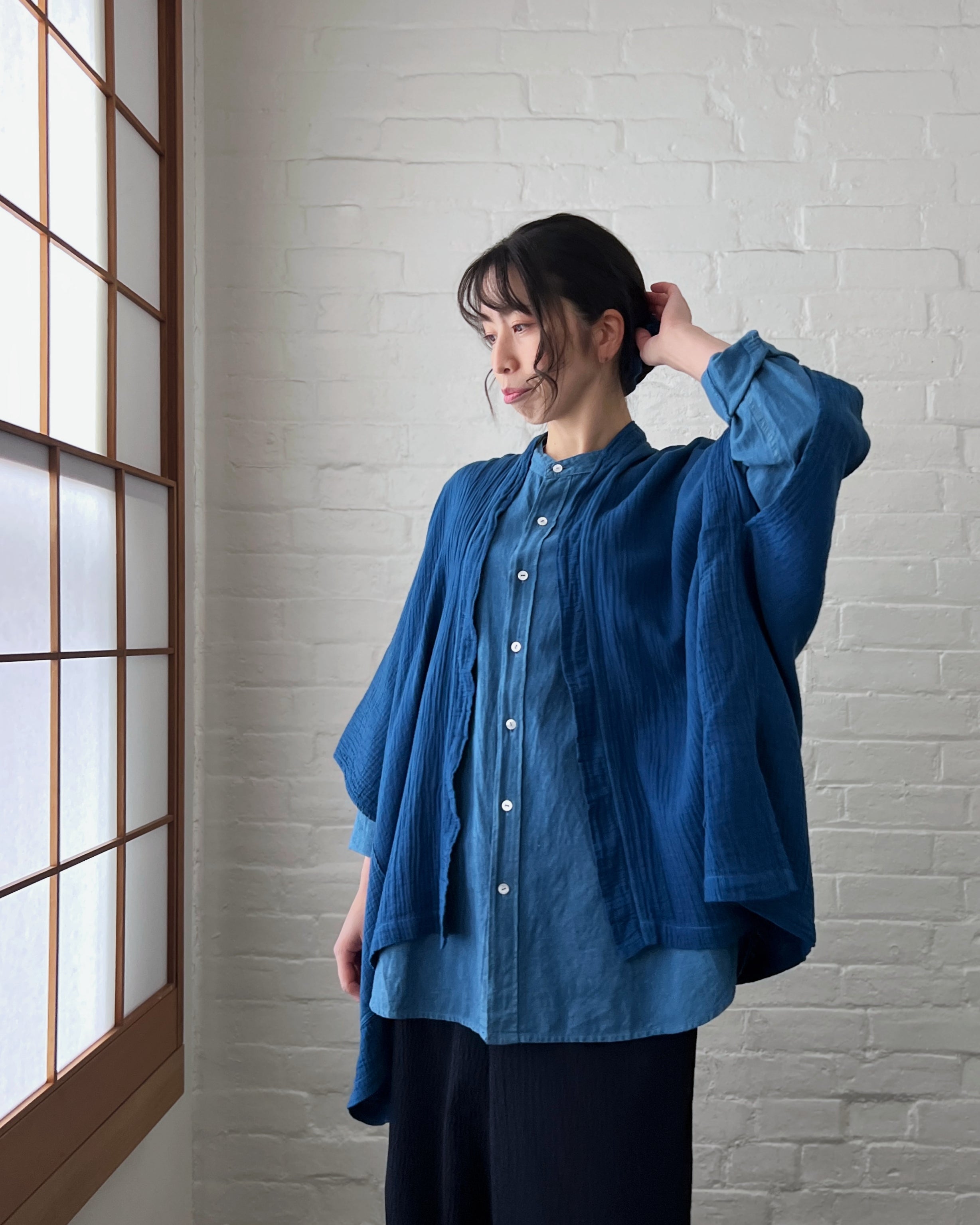 Chizu Blue : indigo dyed cotton jacket