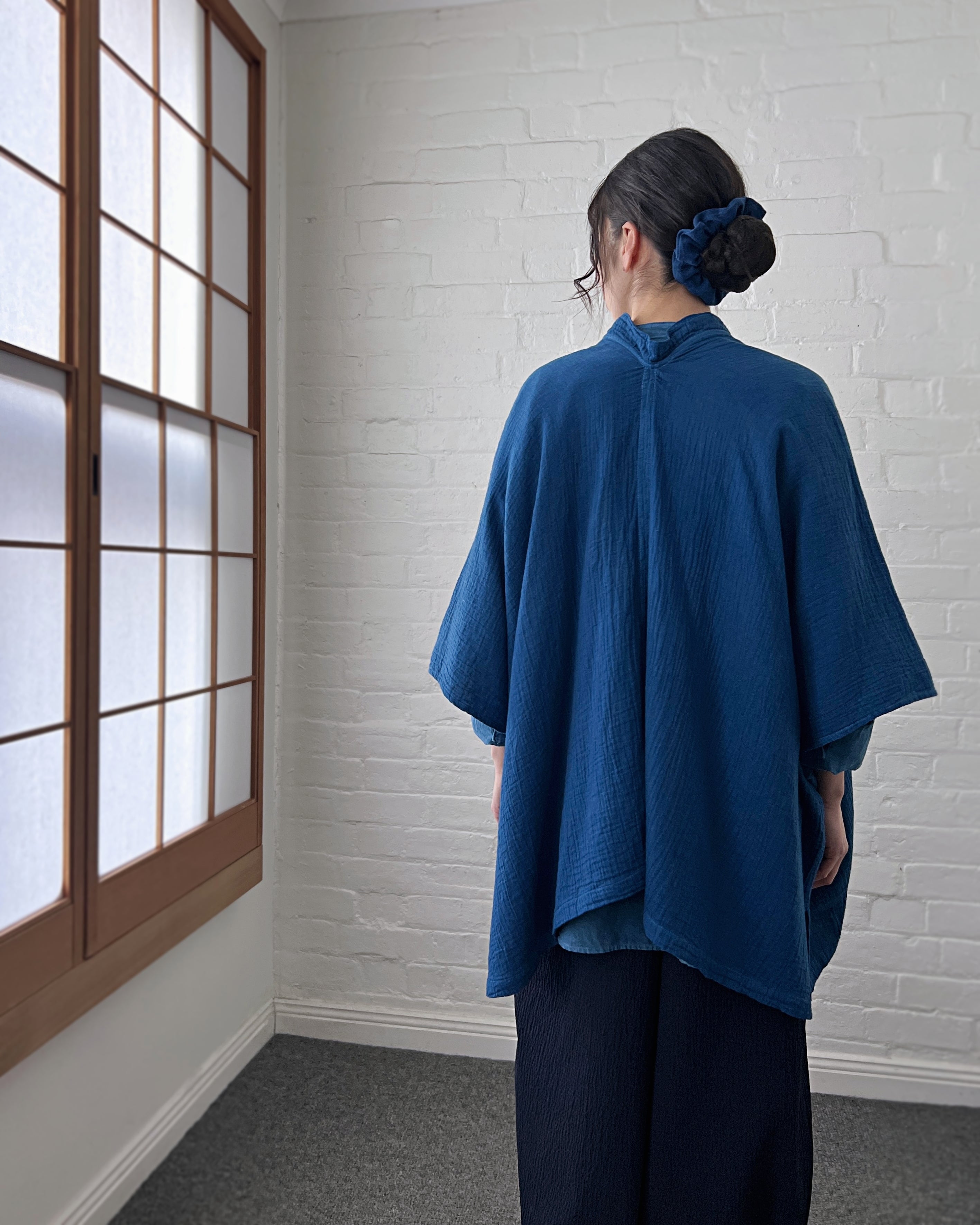Chizu Blue : indigo dyed cotton jacket