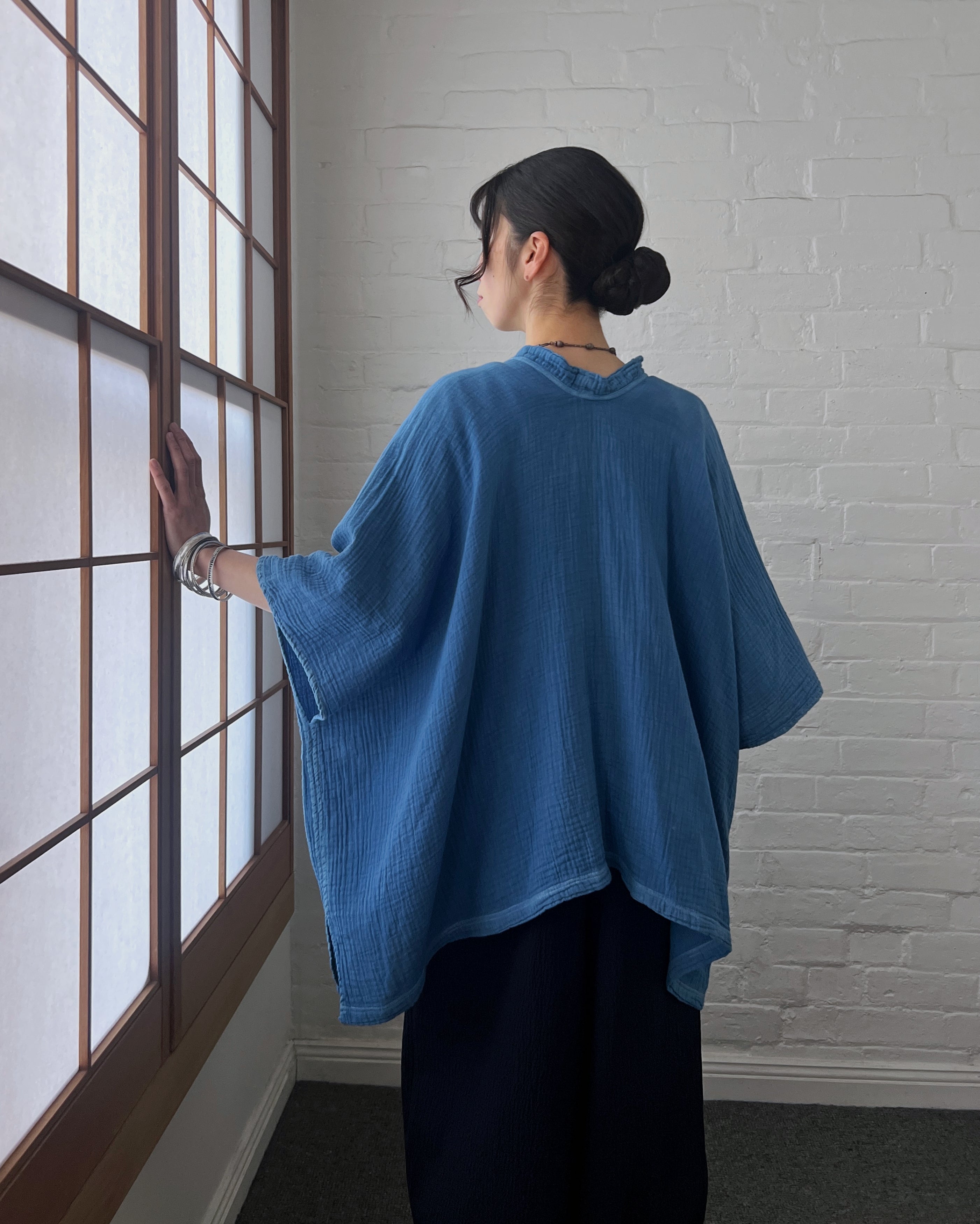 Chizu Blue : indigo dyed cotton jacket
