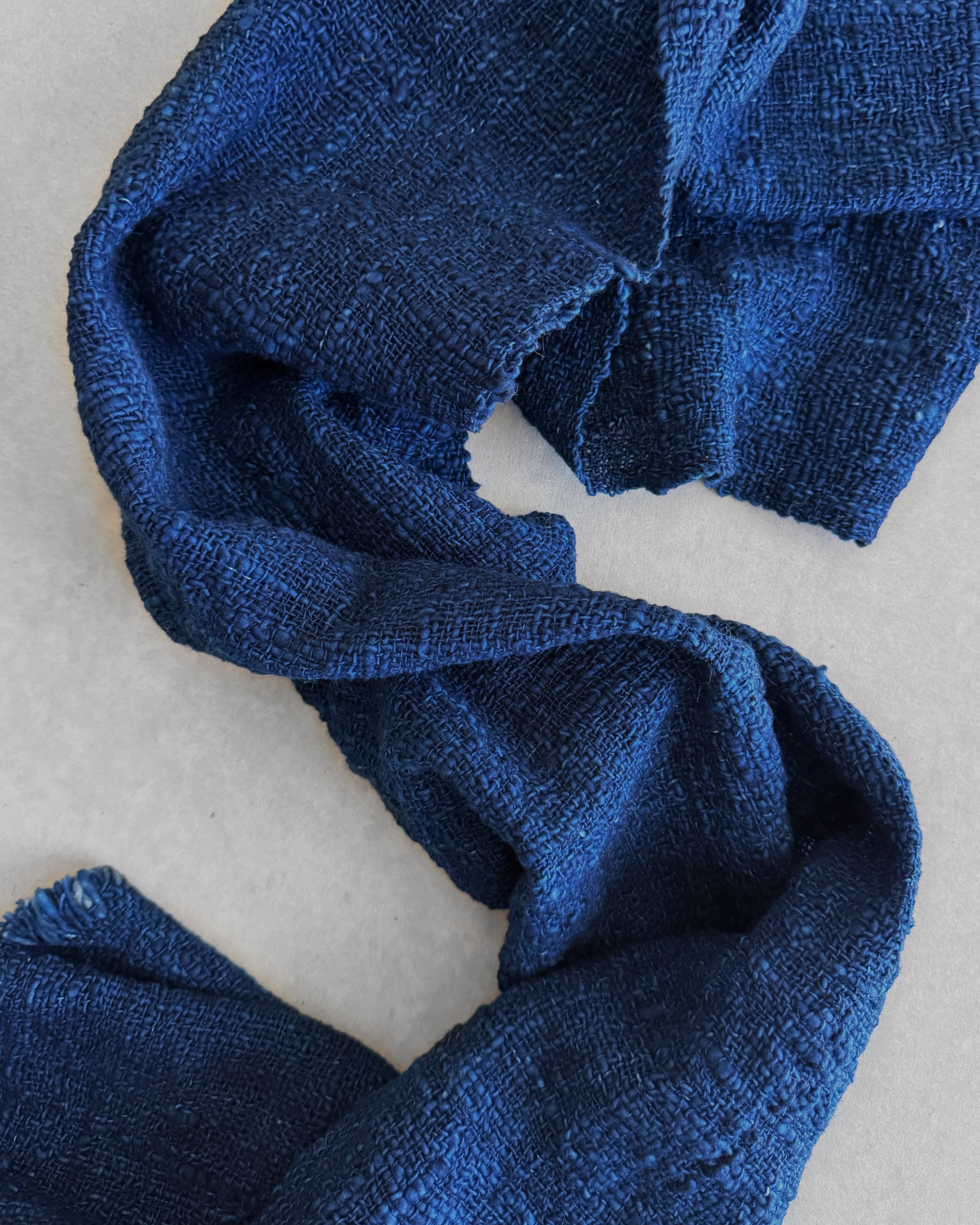 indigo dyed hand woven scarf