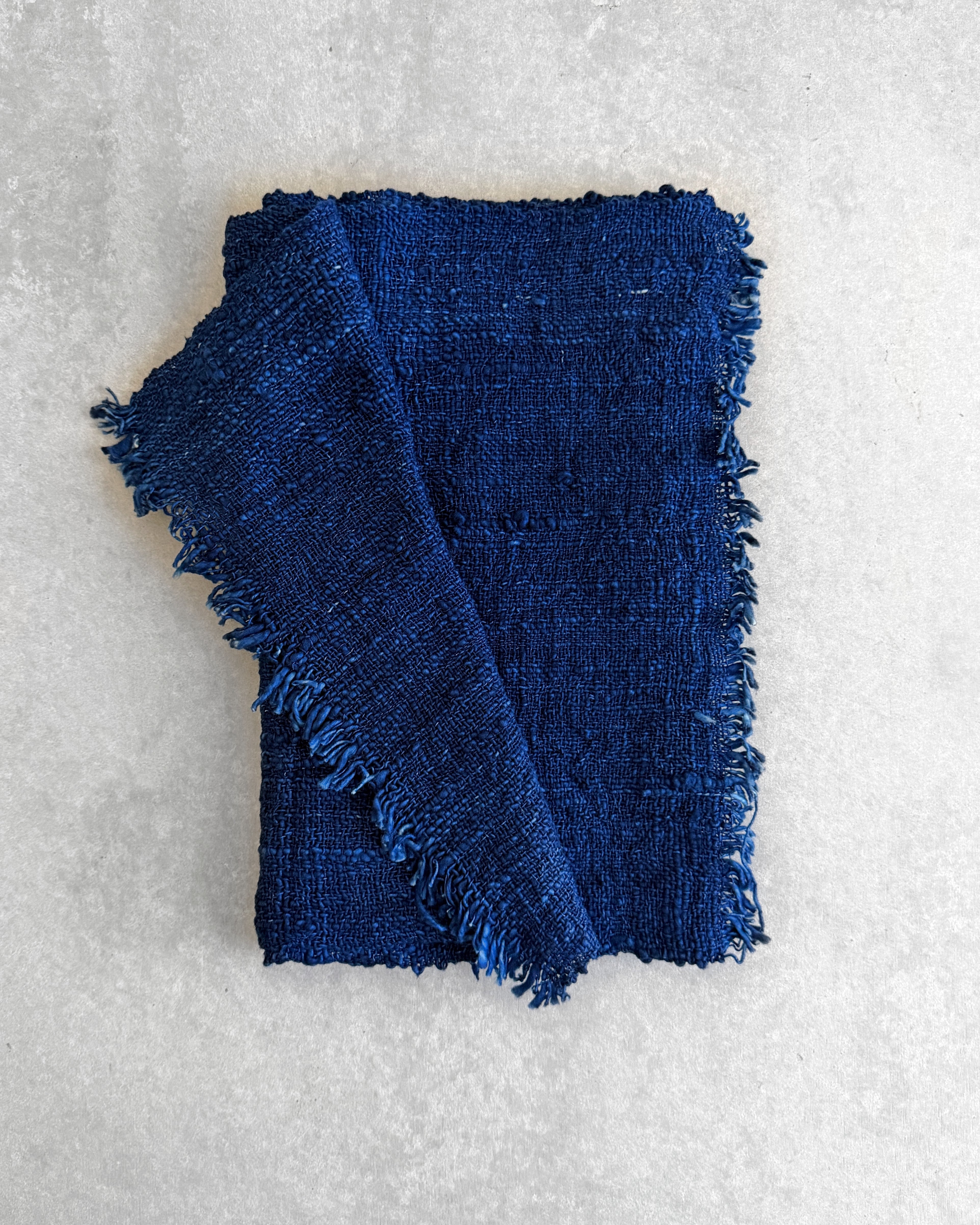 indigo dyed hand woven scarf