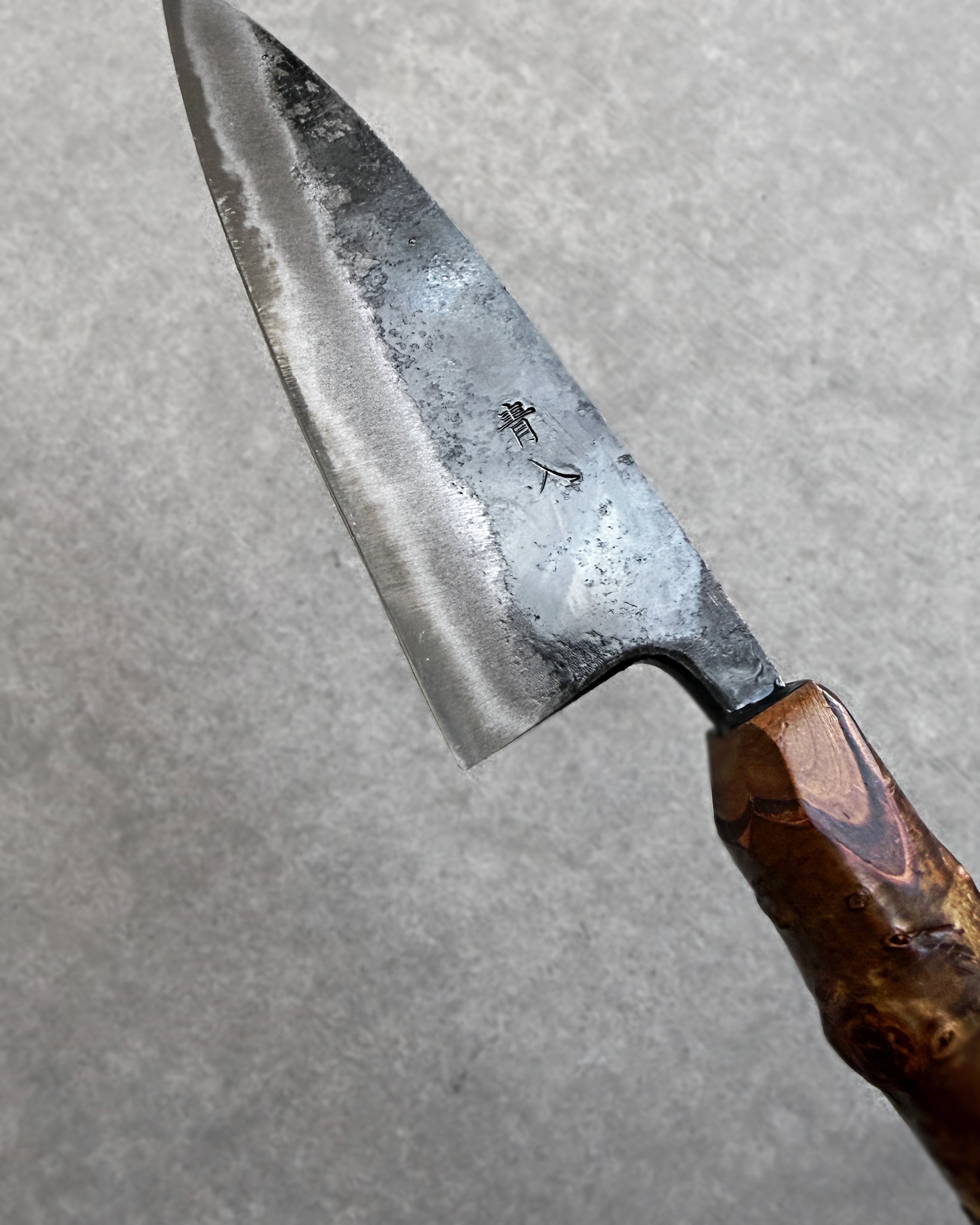 Ajikiri knife with cherry wood handle