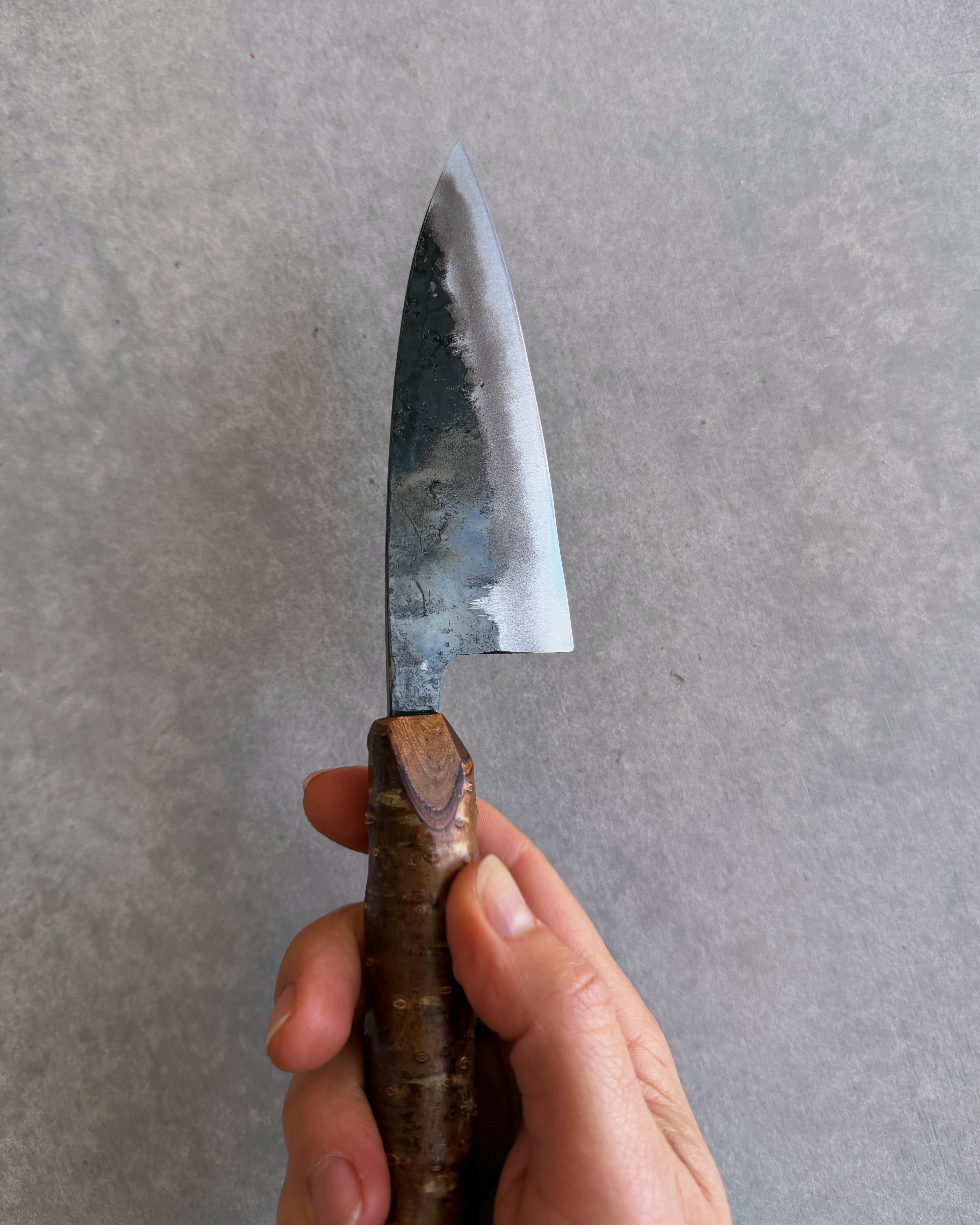 Ajikiri knife with cherry wood handle
