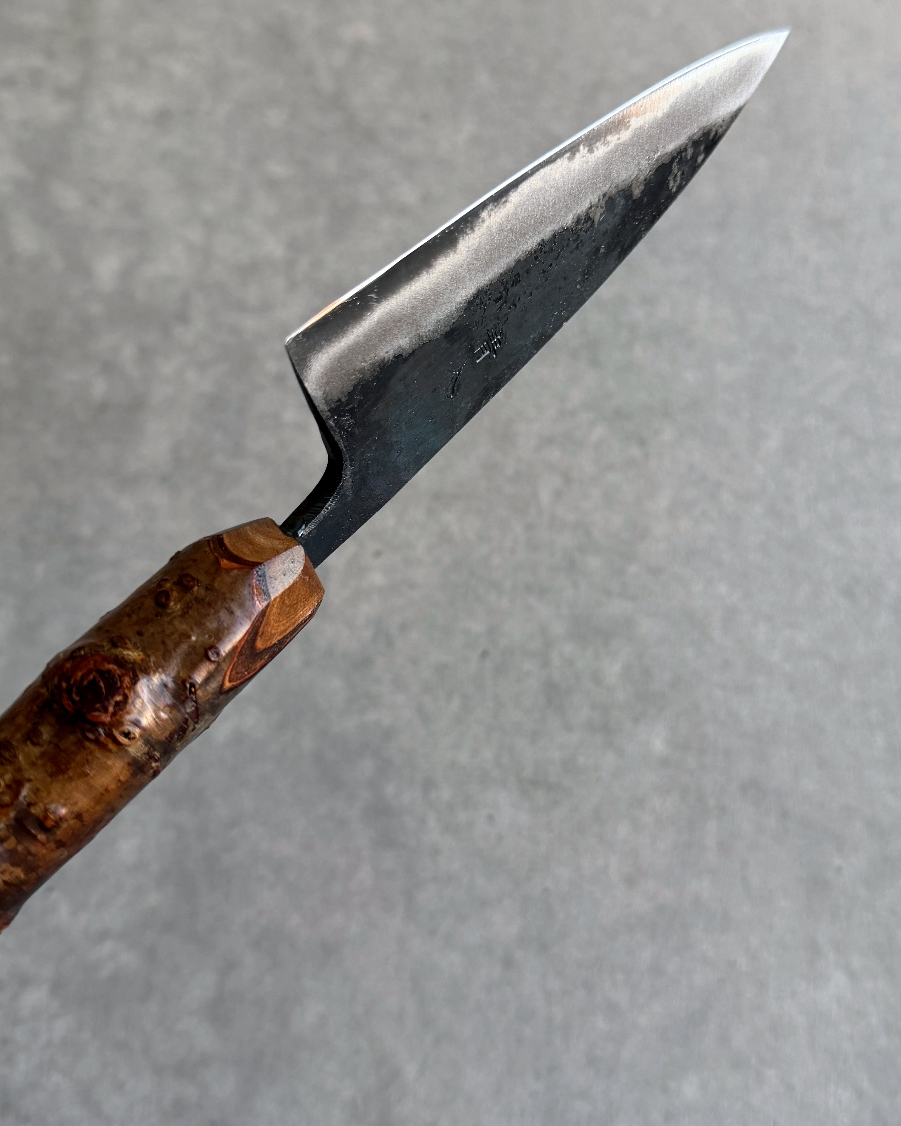 Ajikiri knife with cherry wood handle