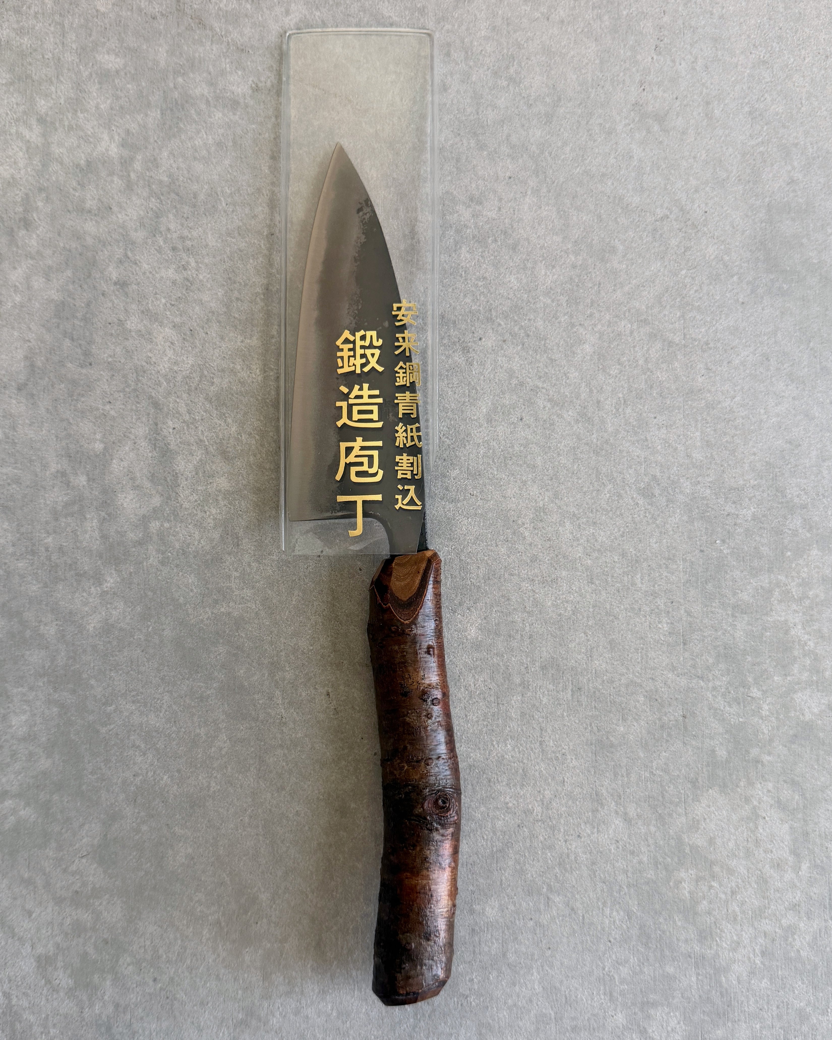 Ajikiri knife with cherry wood handle