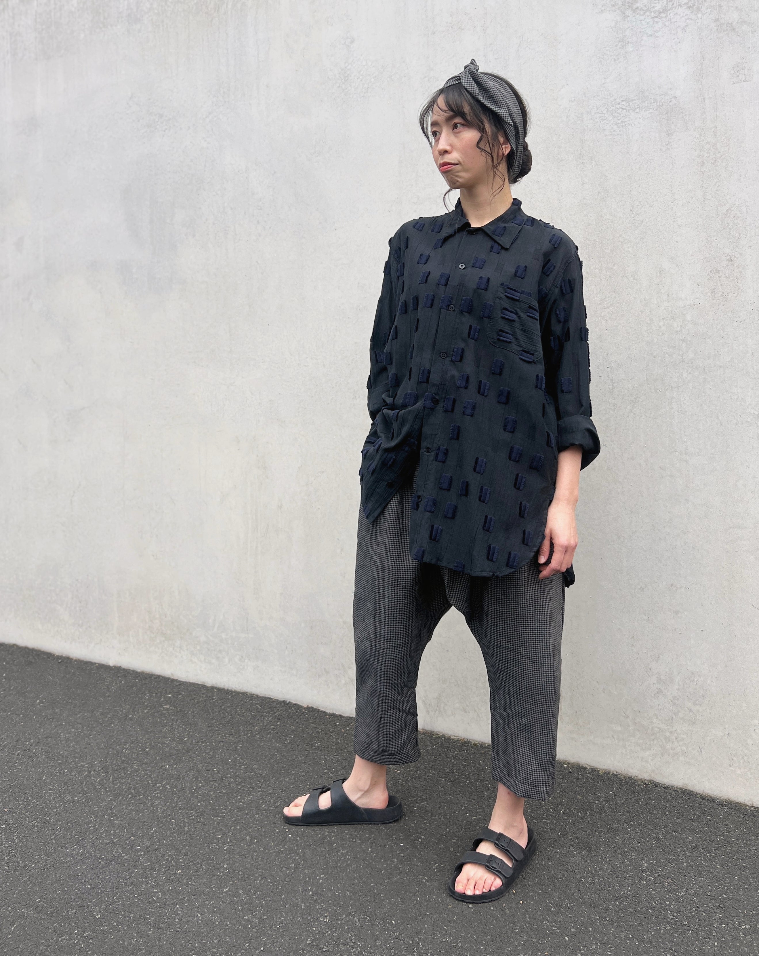 LJ struthers : micro check linen pants