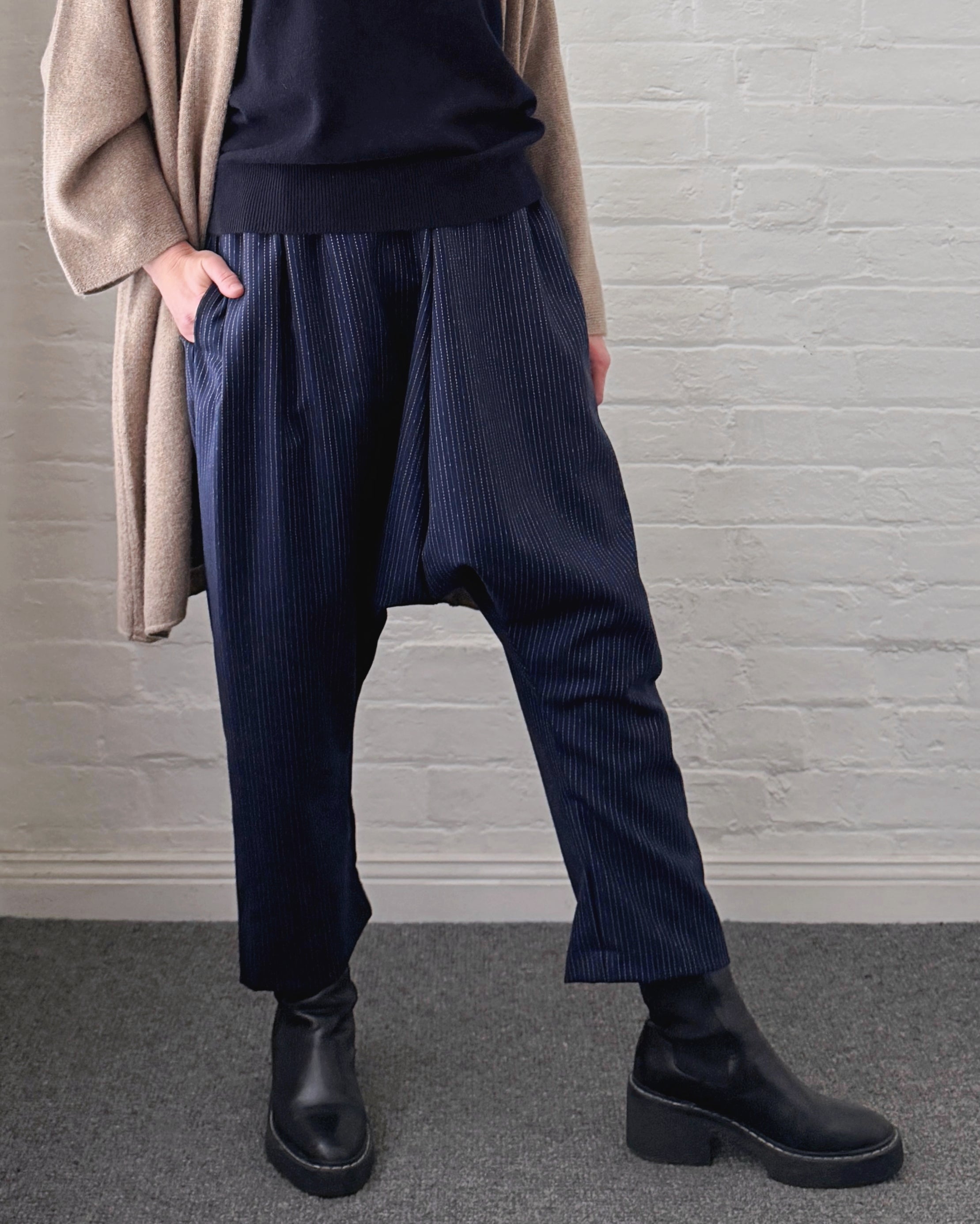 LJ struthers : wool pinstripe pants