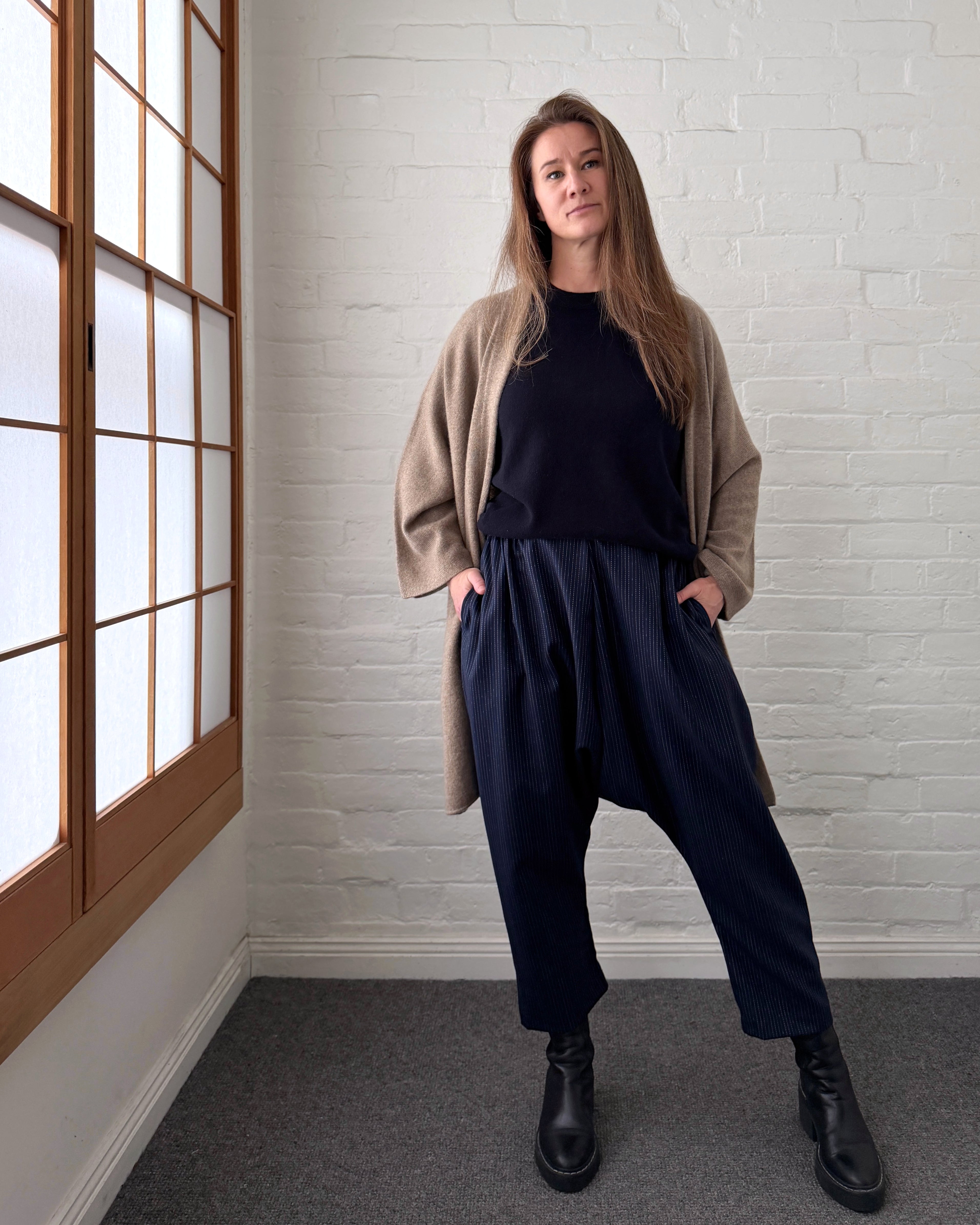 LJ struthers : wool pinstripe pants
