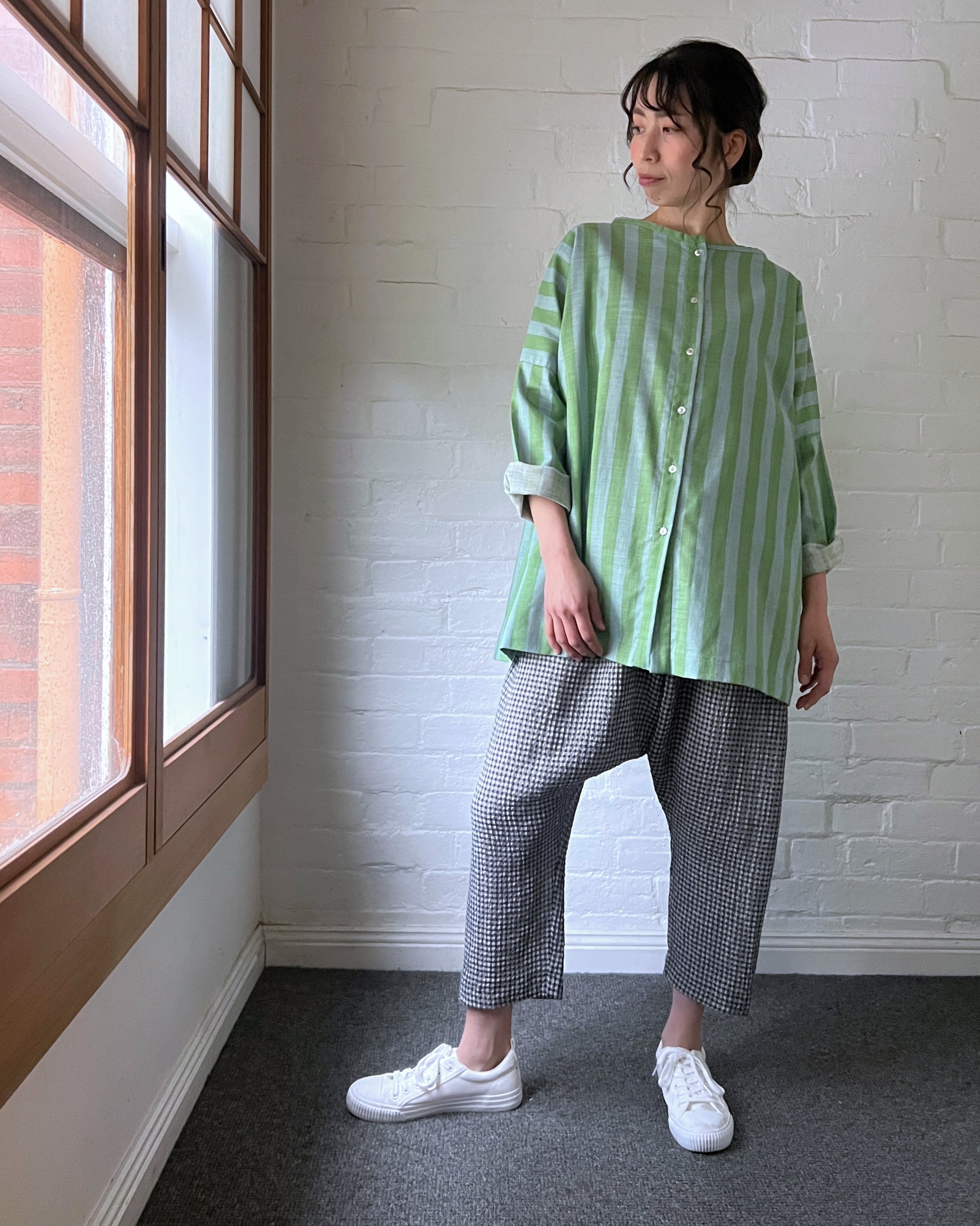 LJ struthers : checkered cotton pants