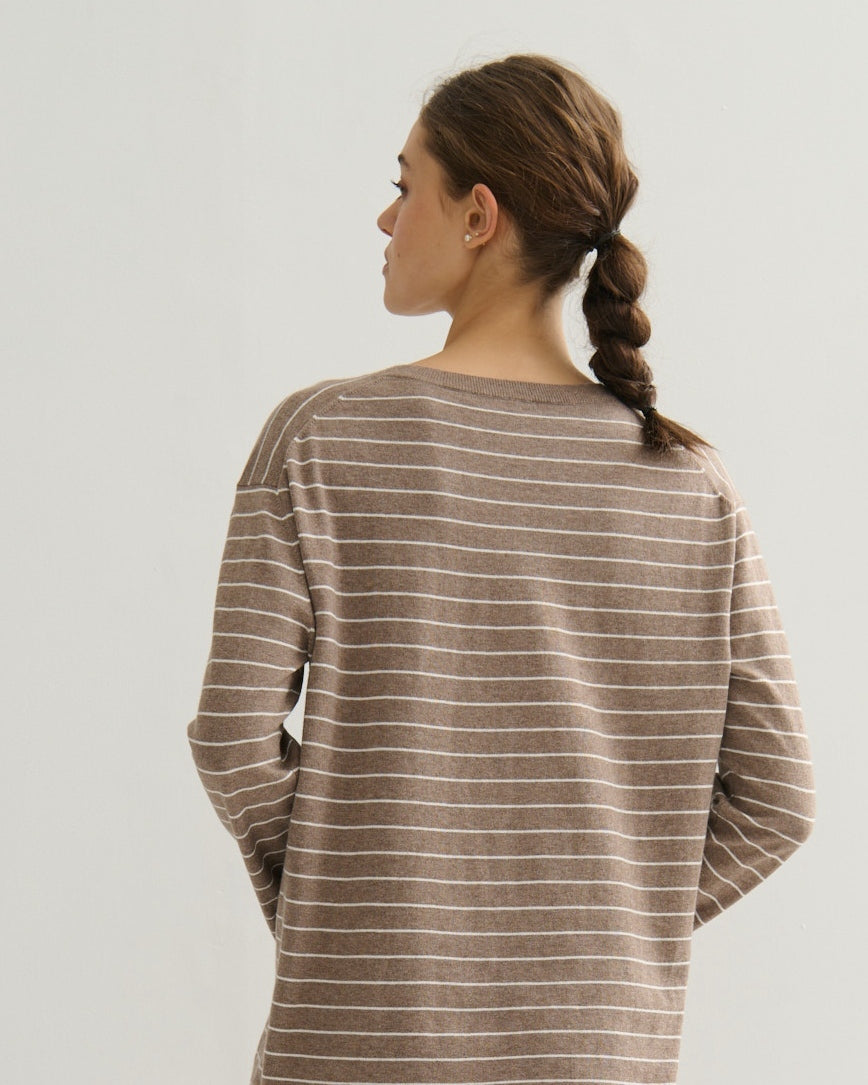 cashmerism : cotton cashmere striped long sleeve tee