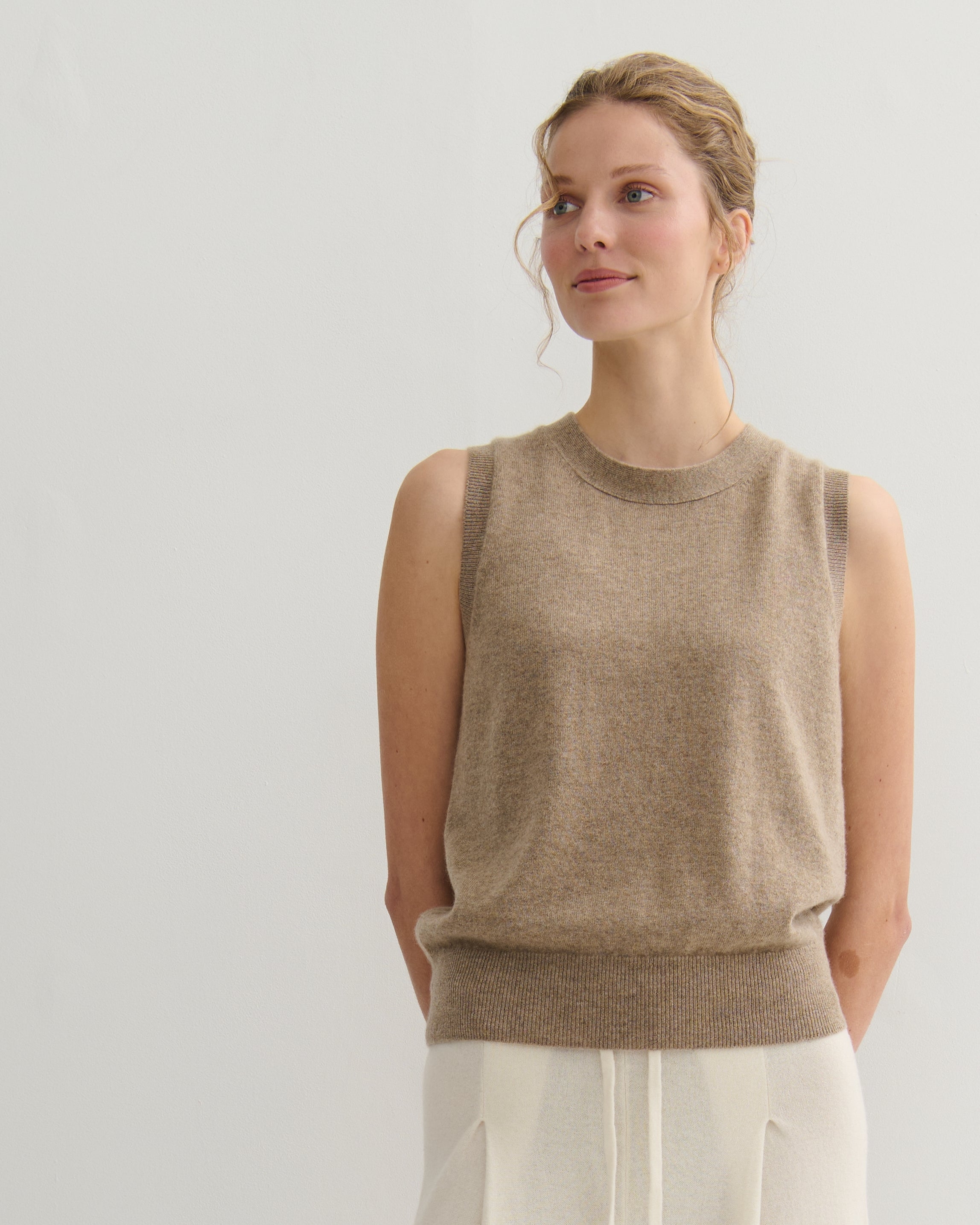 cashmerism : all year round tank top in shiitake
