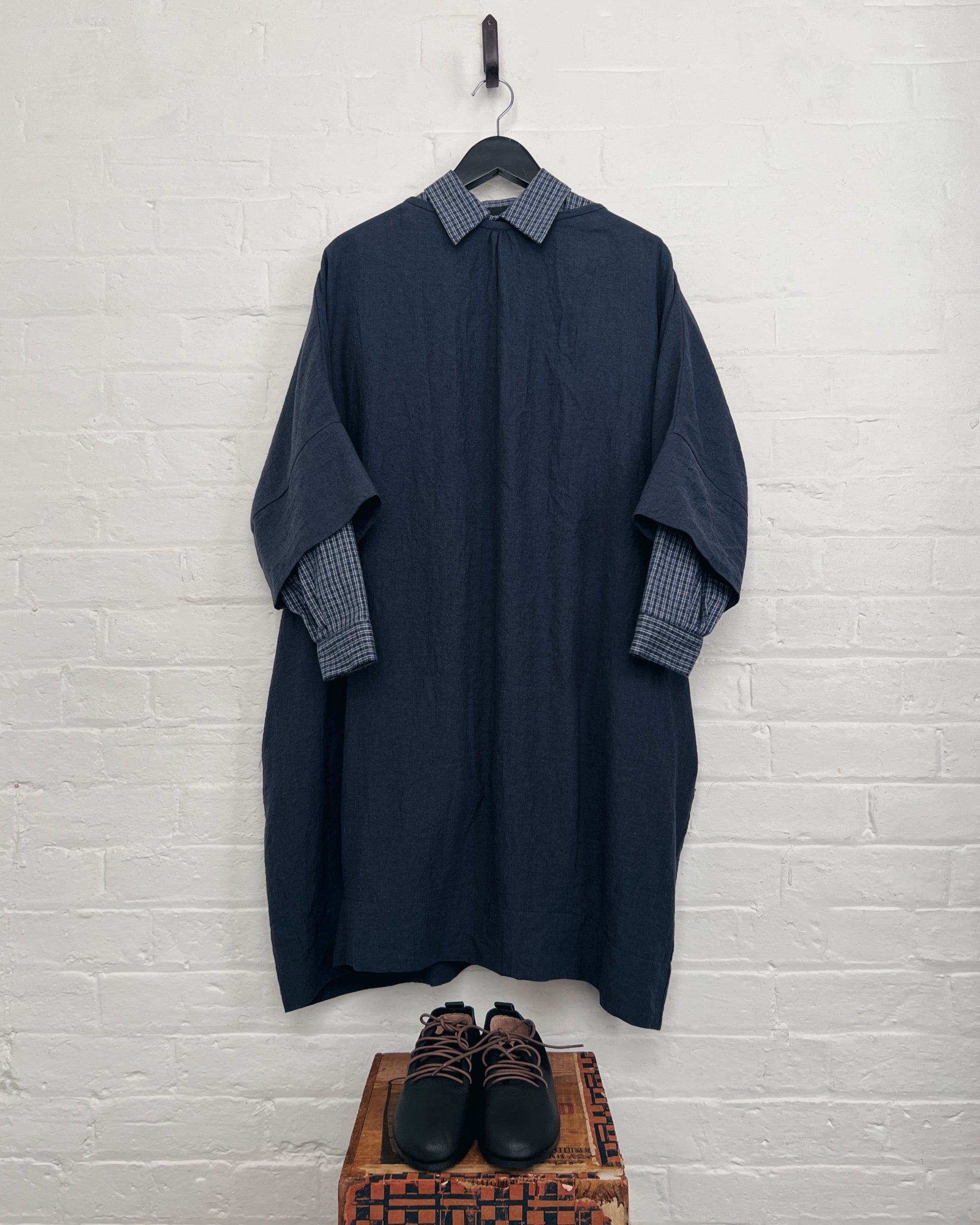 LJ struthers : bluestone linen quadro dress