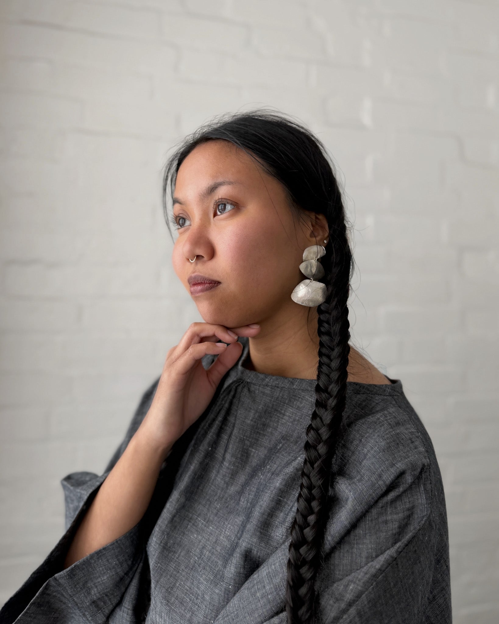 Ewa : silver moro earrings