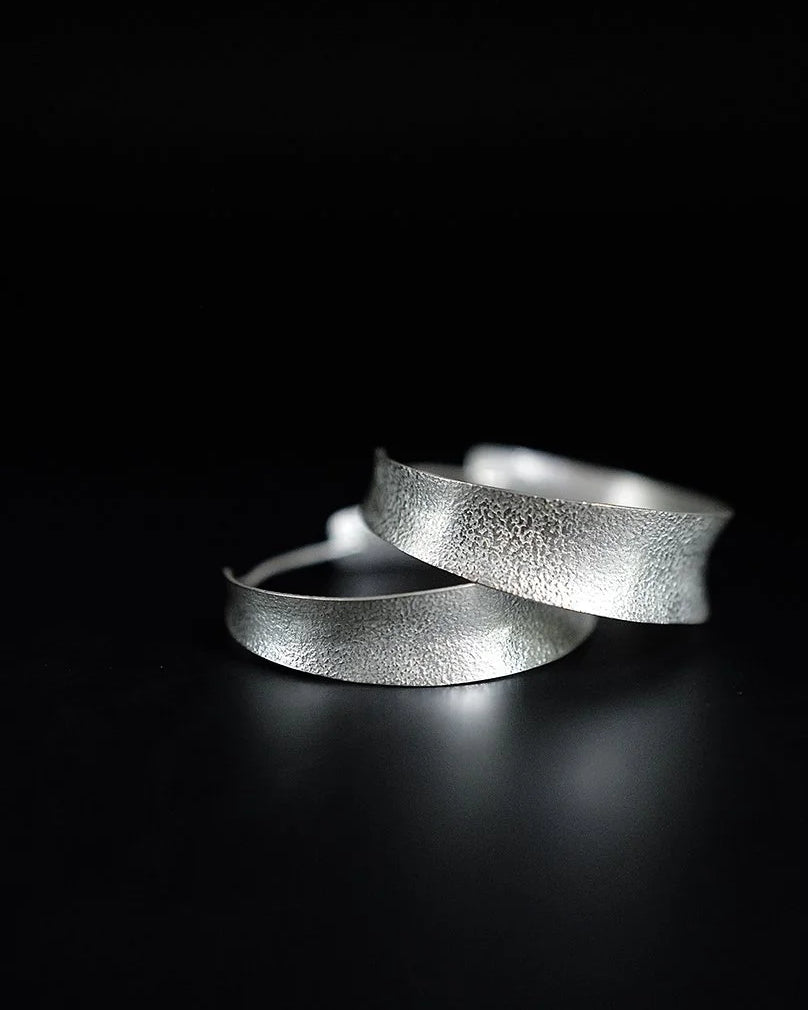Ewa : large silver hoop earrings