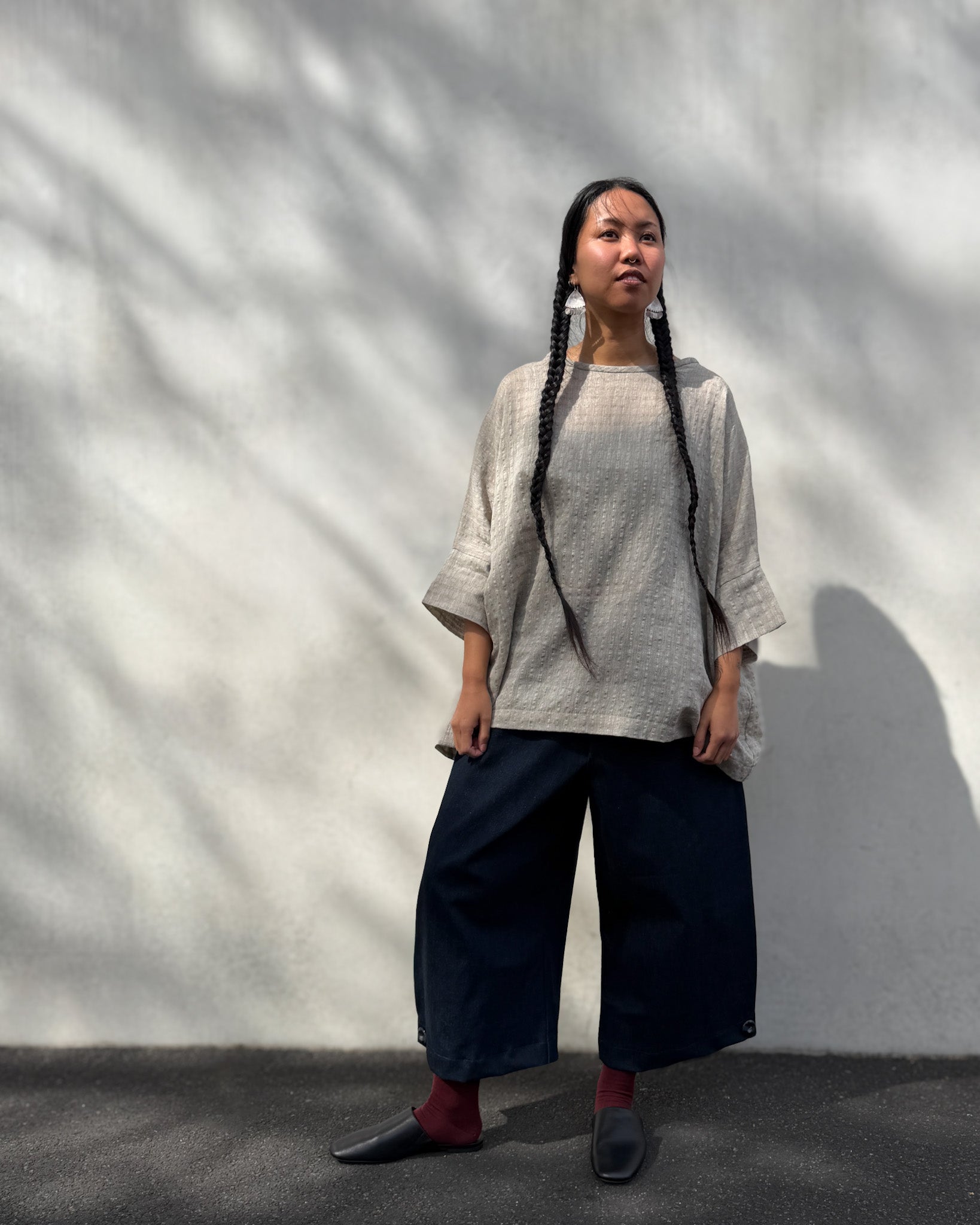 LJ struthers : lightweight linen/cotton lunar smock