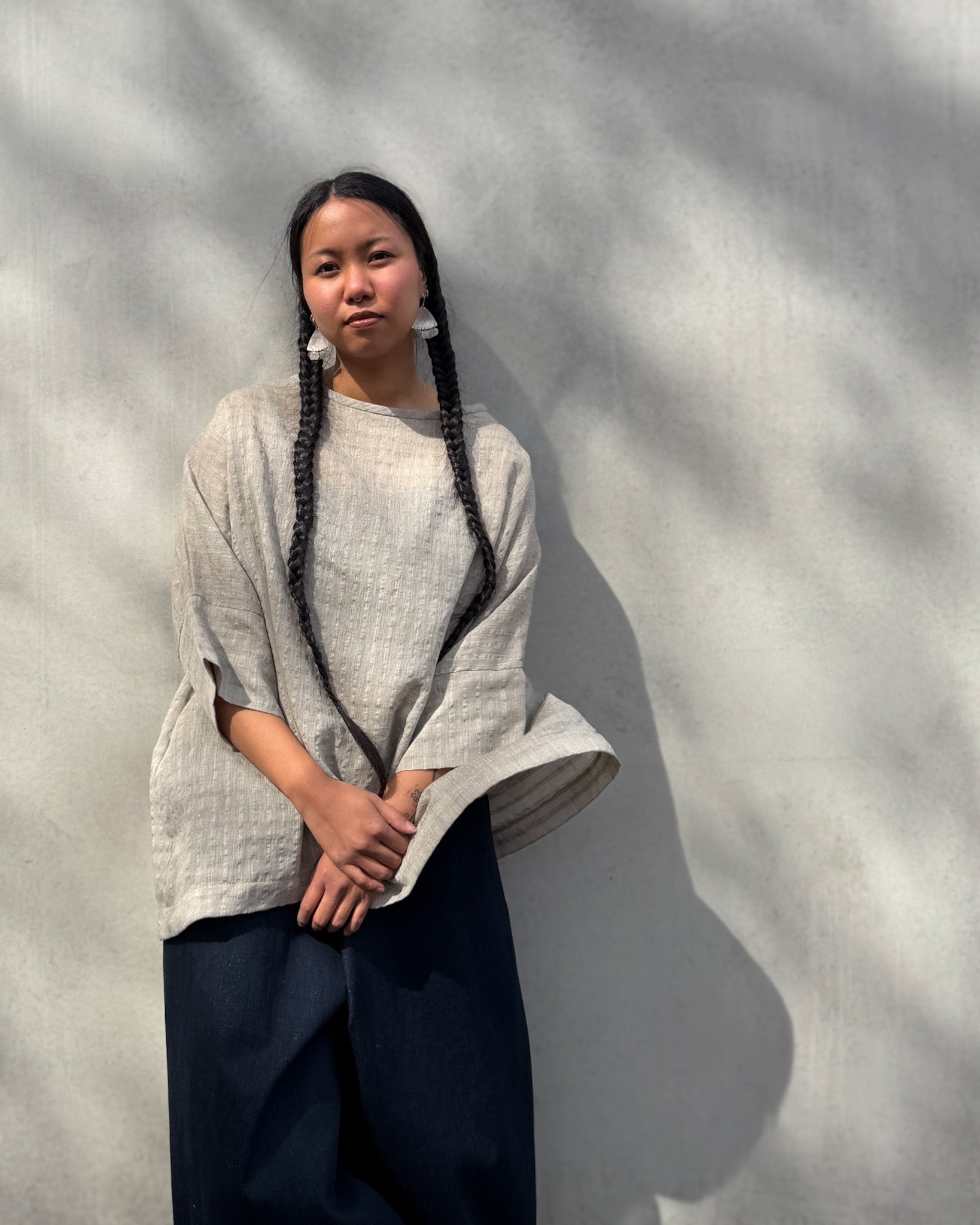 LJ struthers : lightweight linen/cotton lunar smock
