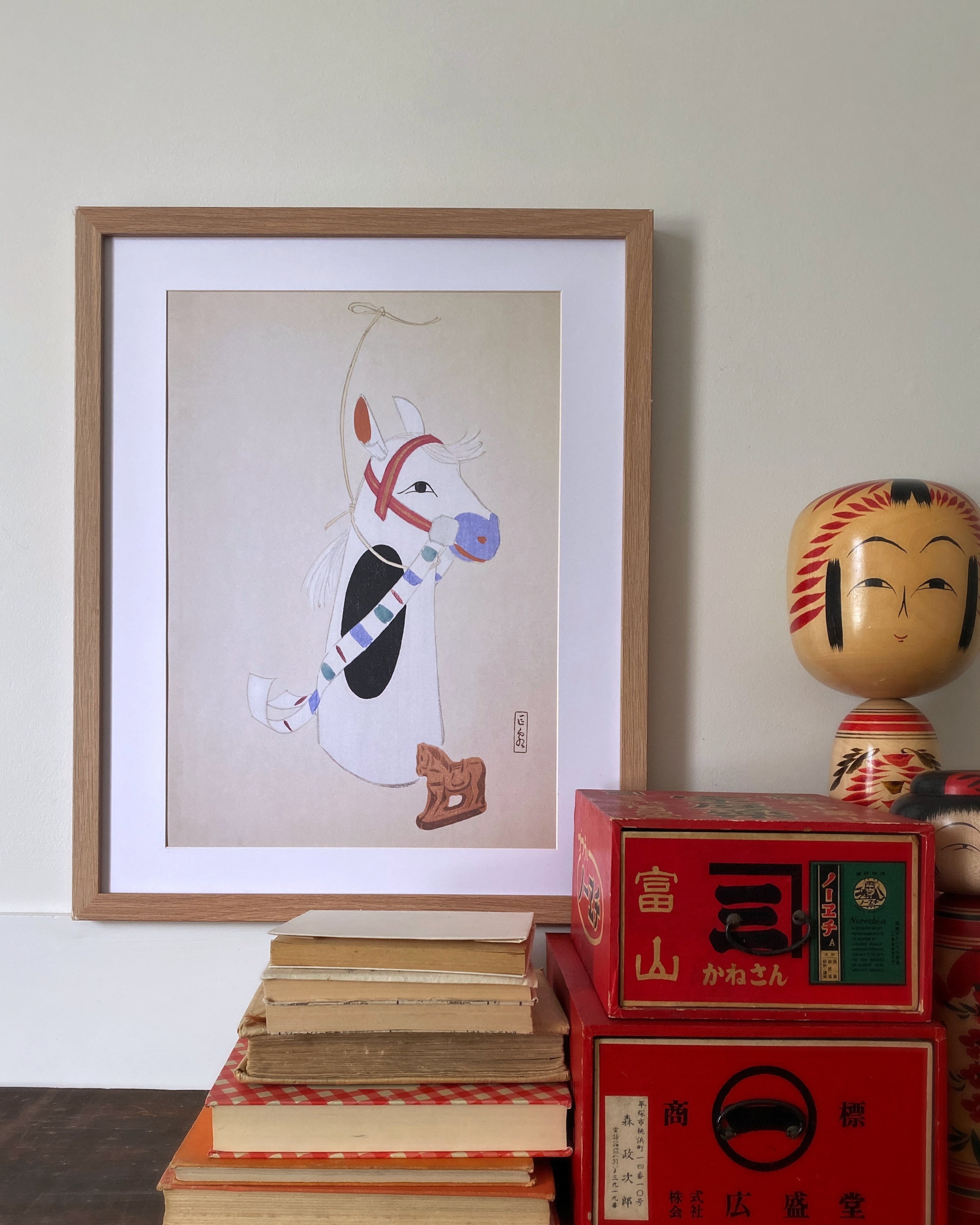 kiku print / A3 print : shiro uma (white horse)