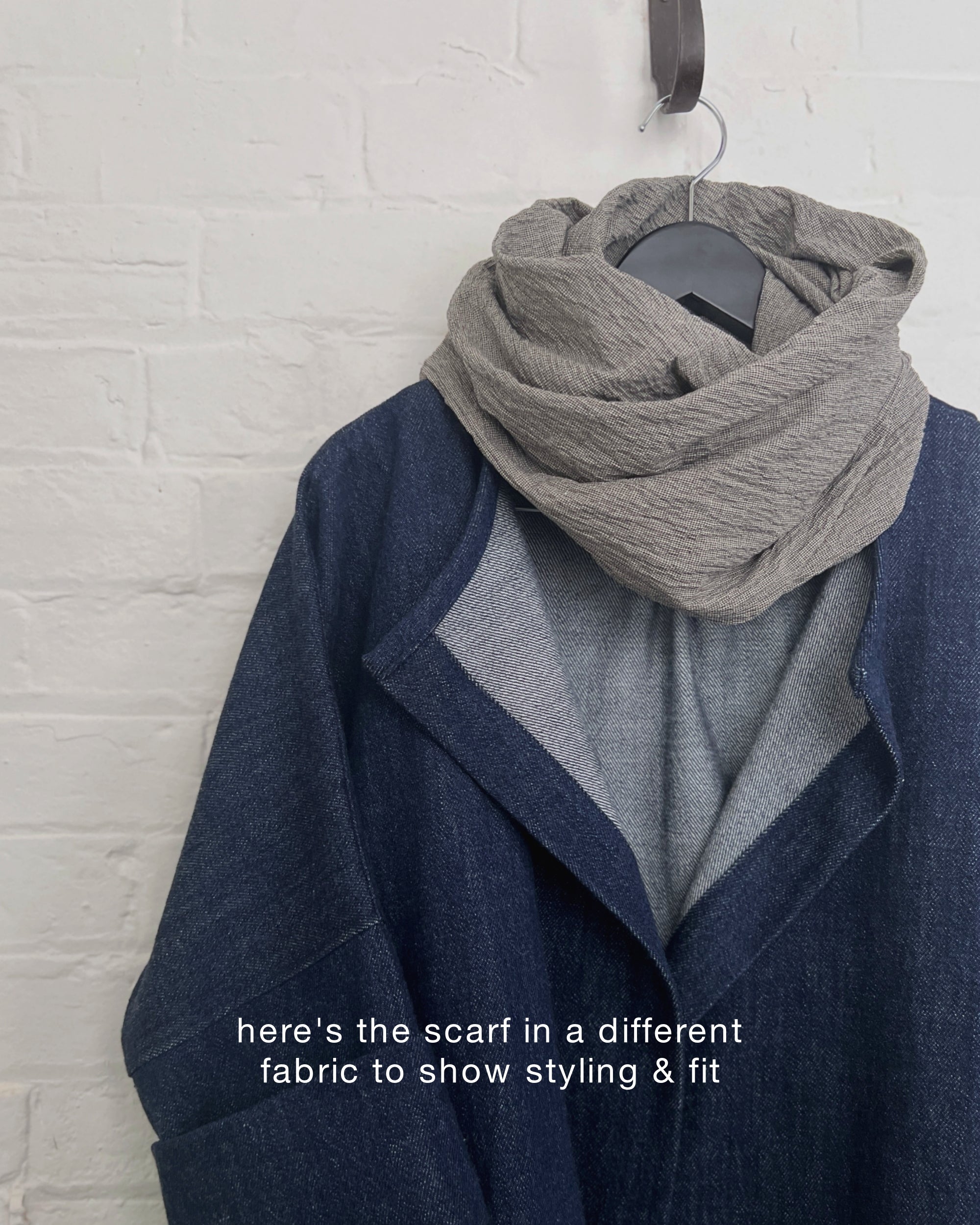 japanese cotton loop scarf, handmade in hobart for the maker
