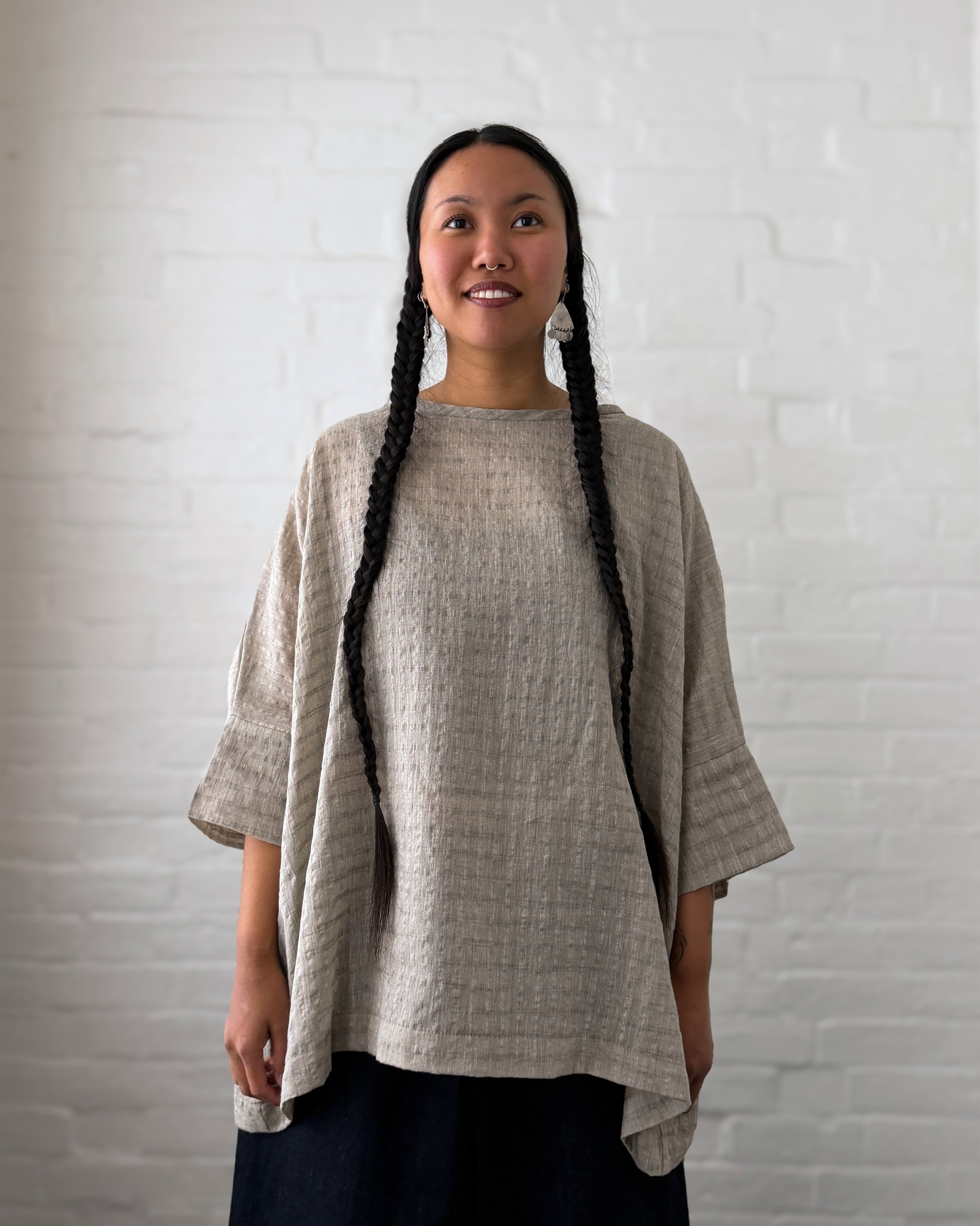 LJ struthers : lightweight linen/cotton lunar smock