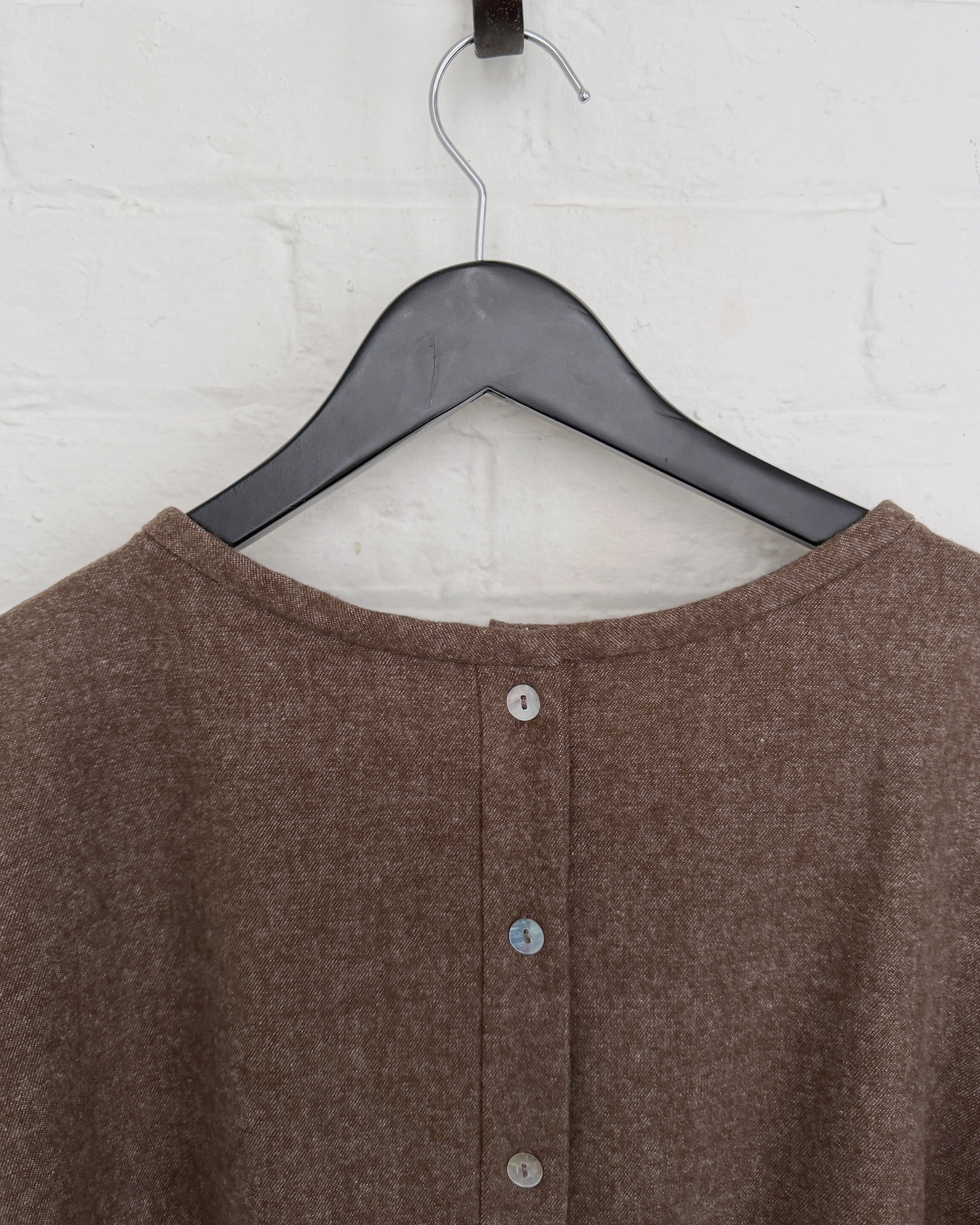 LJ struthers : collarless brushed cotton shirt