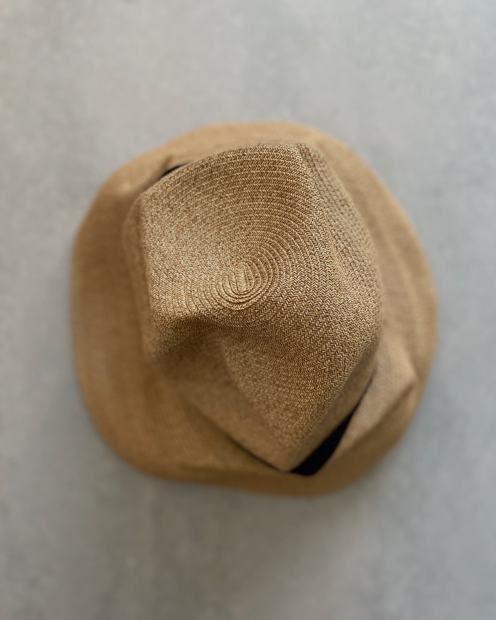 mature ha : boxed hat in sand with carbon ribbon