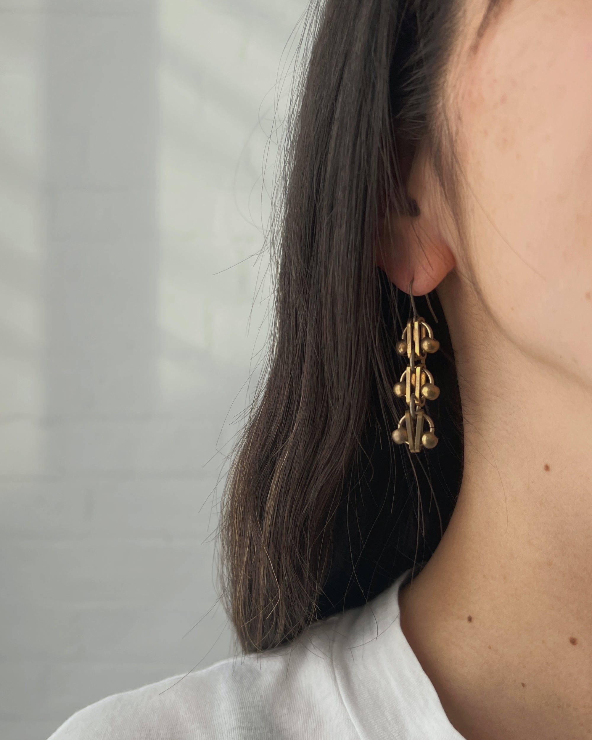 modern marcel : vintage deco drop earrings