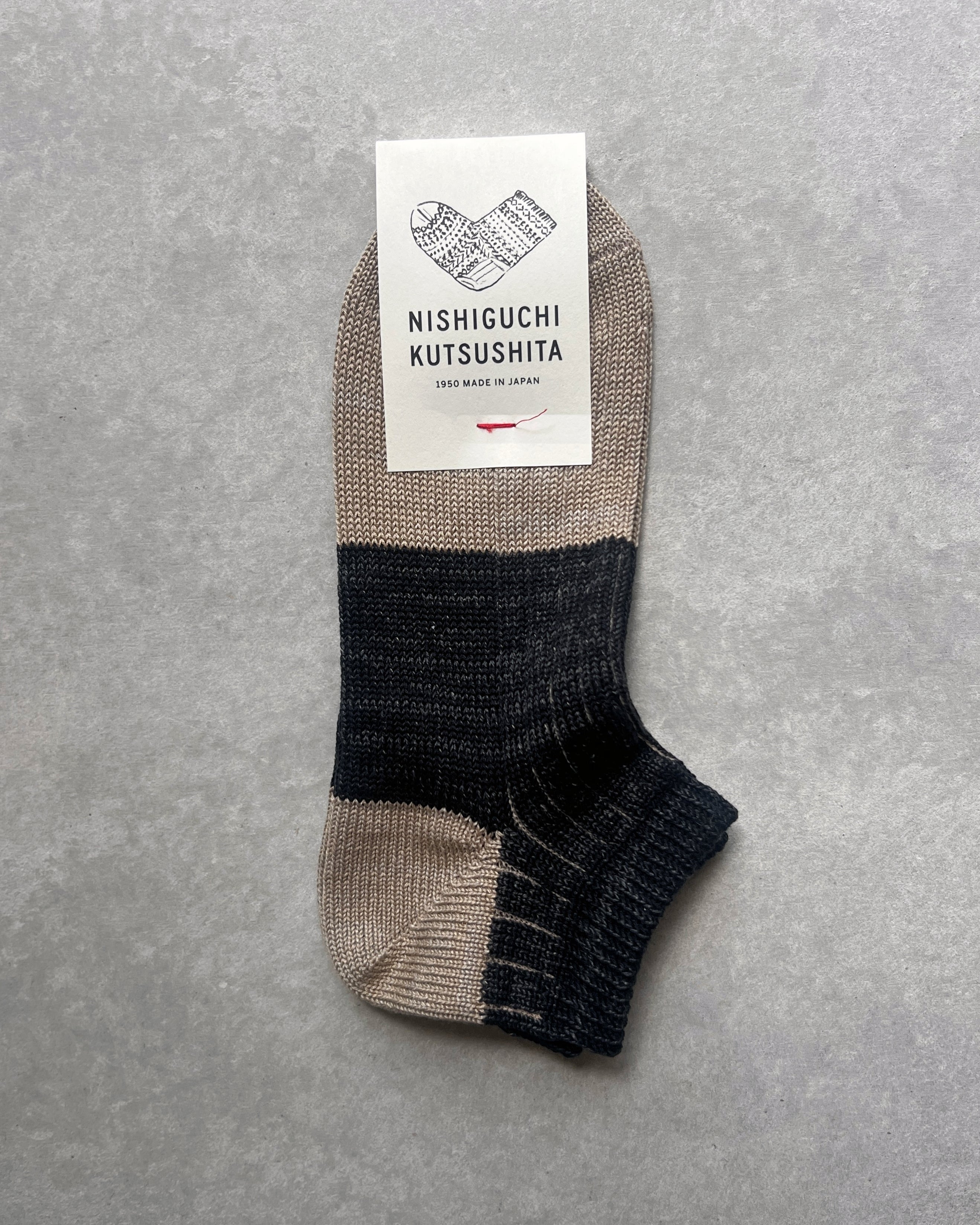 nishiguchi kutsushita : boston linen cotton anklet sock