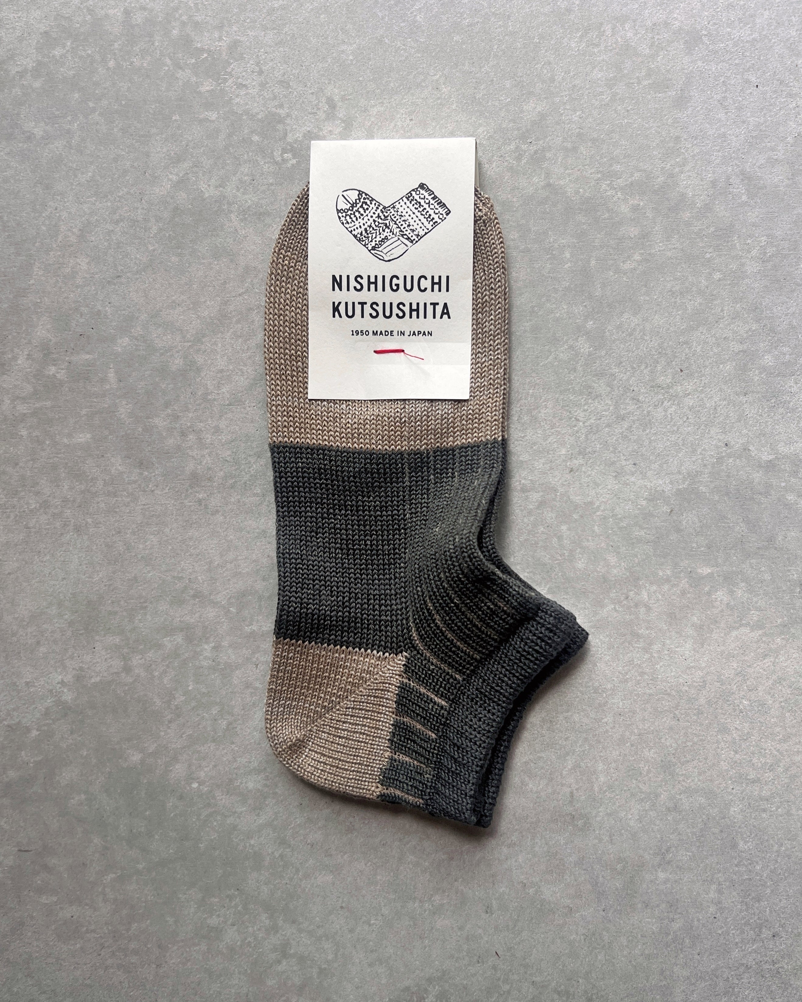 nishiguchi kutsushita : boston linen cotton anklet sock