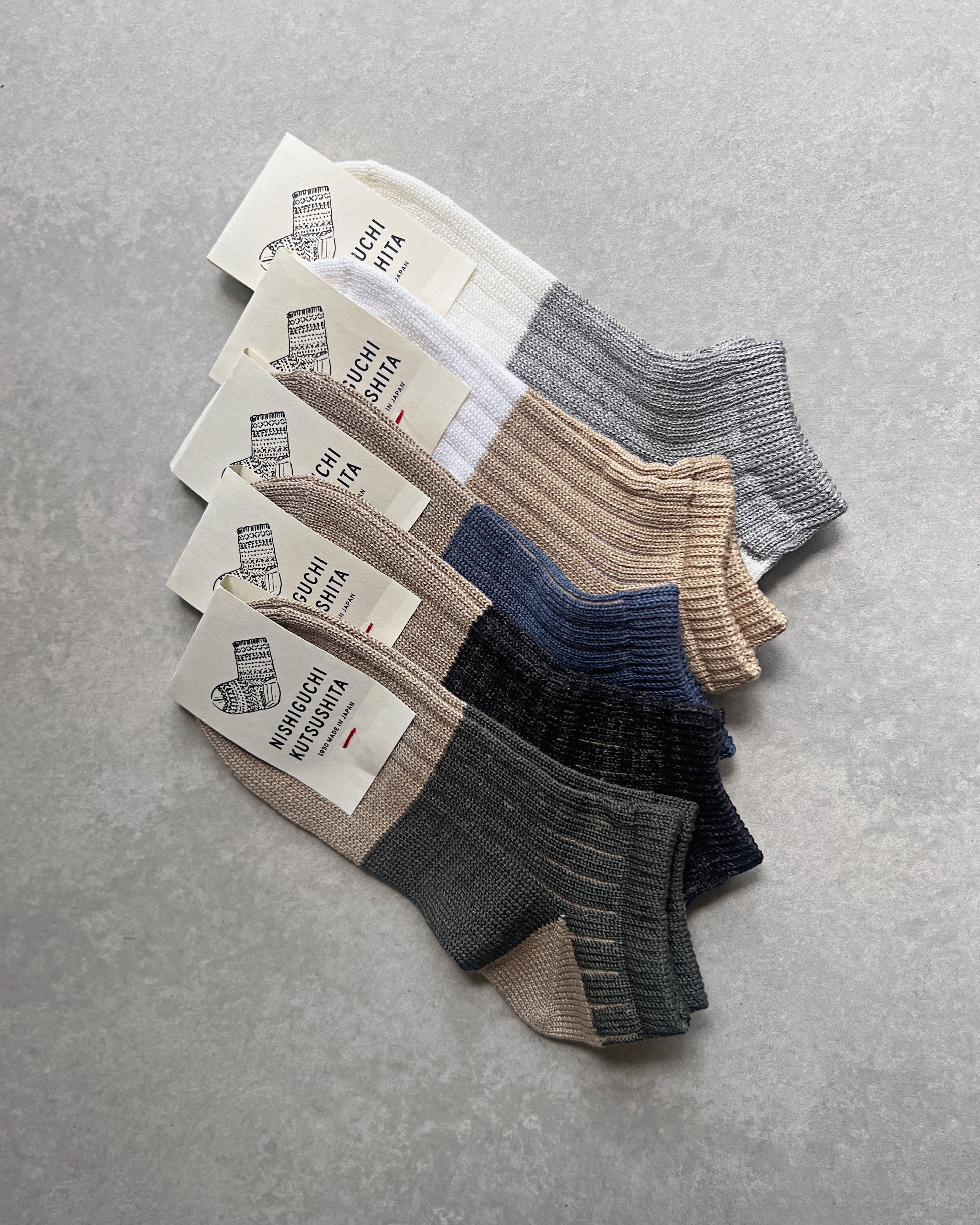 nishiguchi kutsushita : boston linen cotton anklet sock