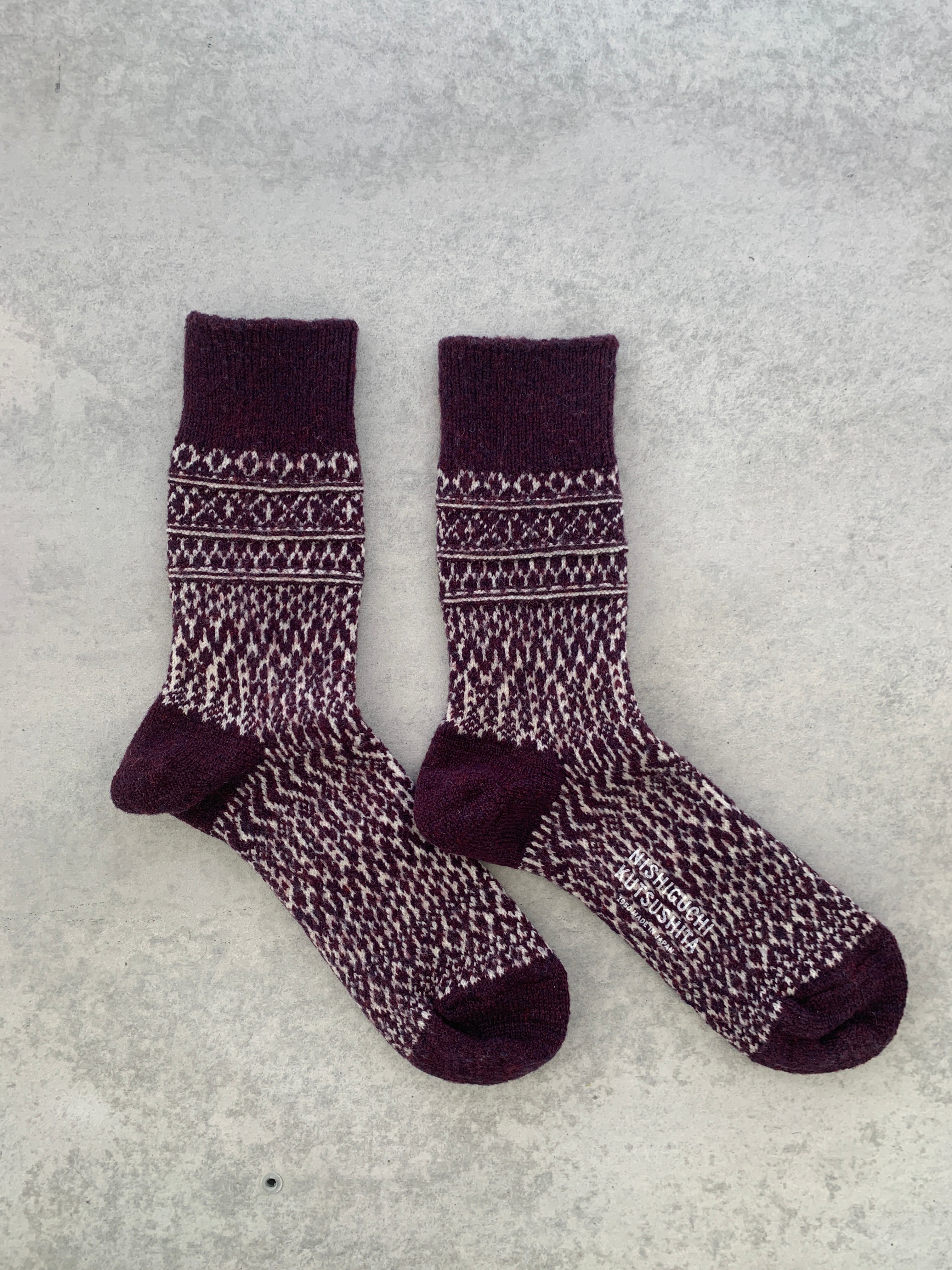 nishiguchi kutsushita : oslo wool jacquard socks