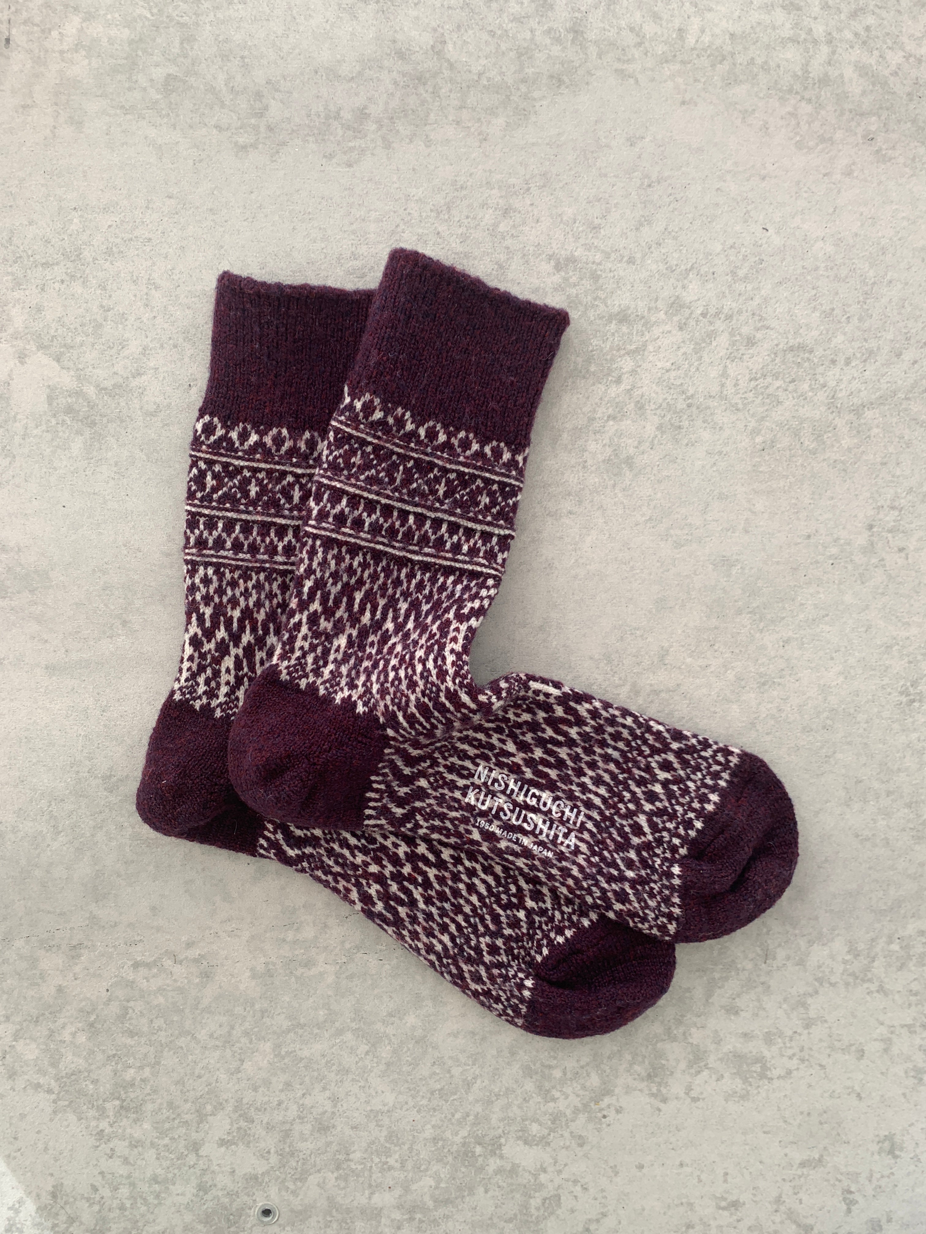 nishiguchi kutsushita : oslo wool jacquard socks