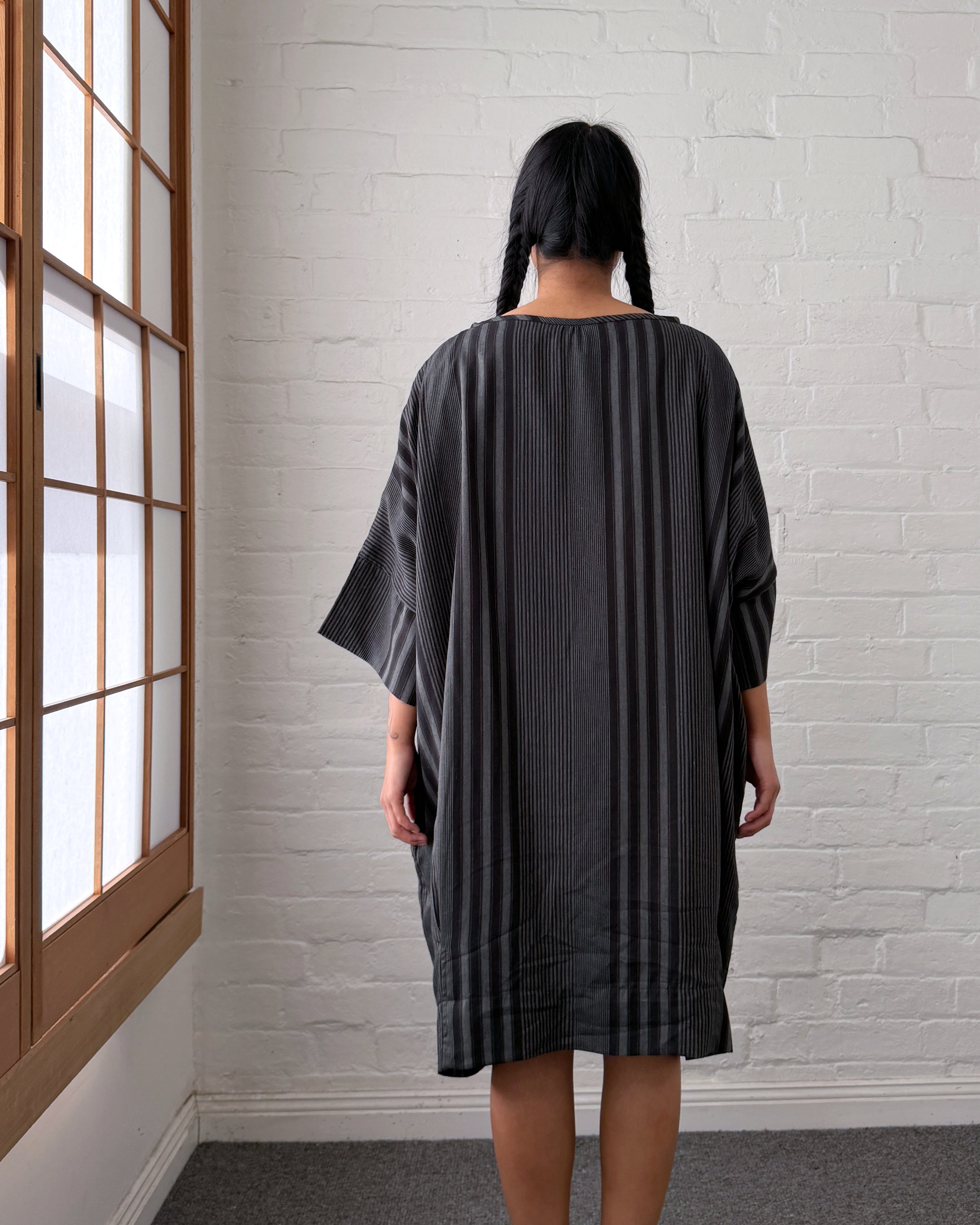 LJ struthers : striped cotton quadro dress