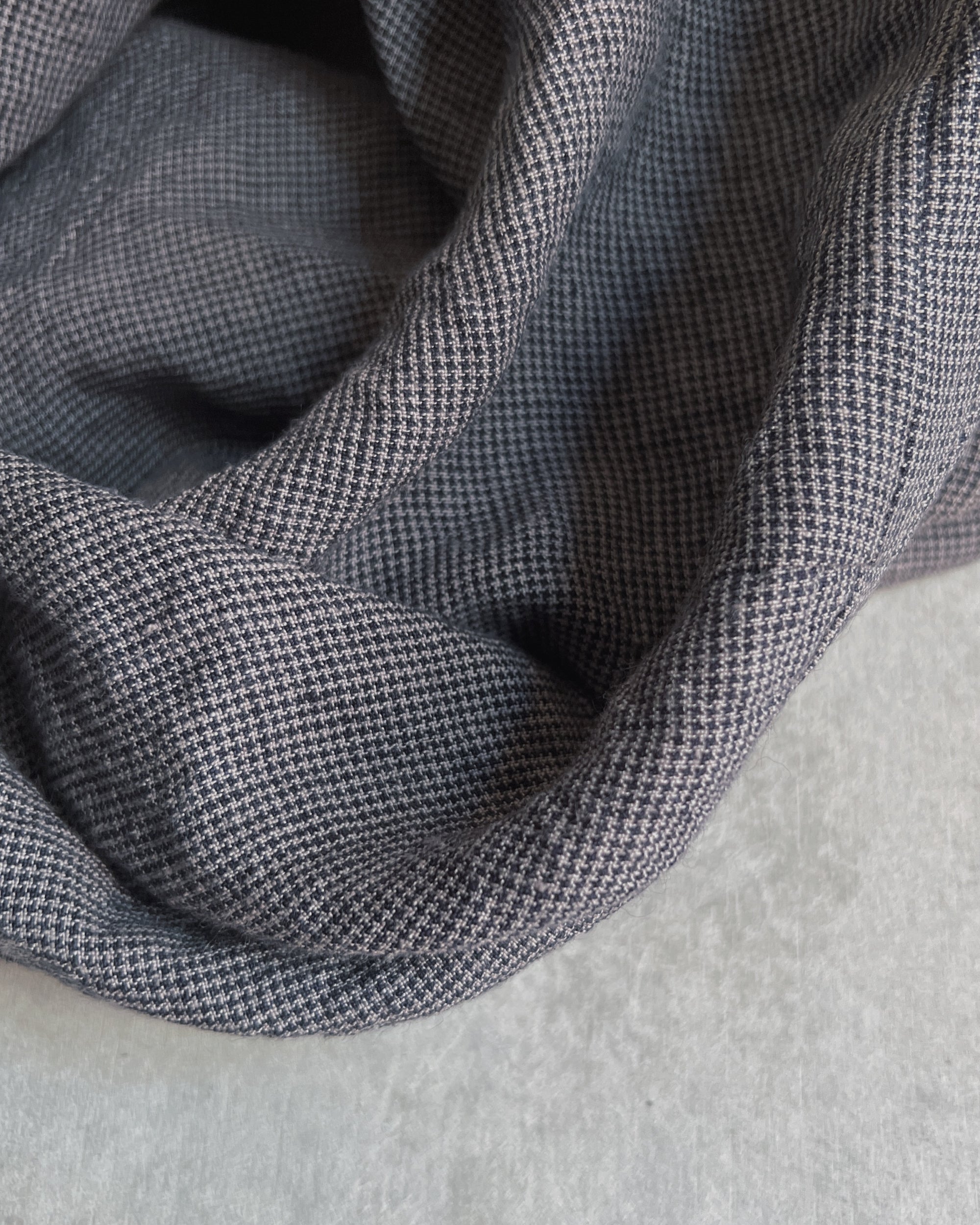 houndstooth linen loop scarf, hand sewn in hobart
