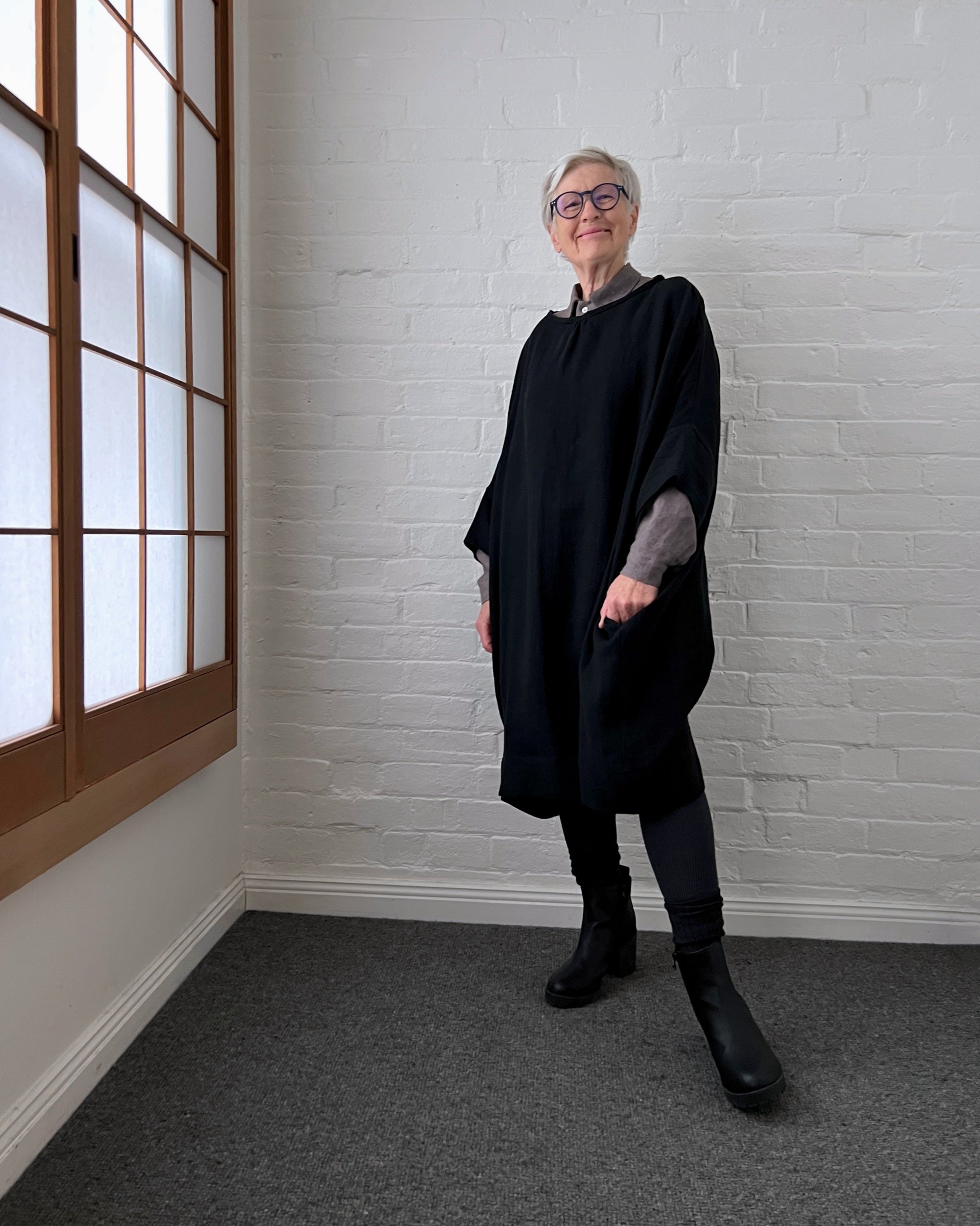LJ struthers : ramie linen quadro dress